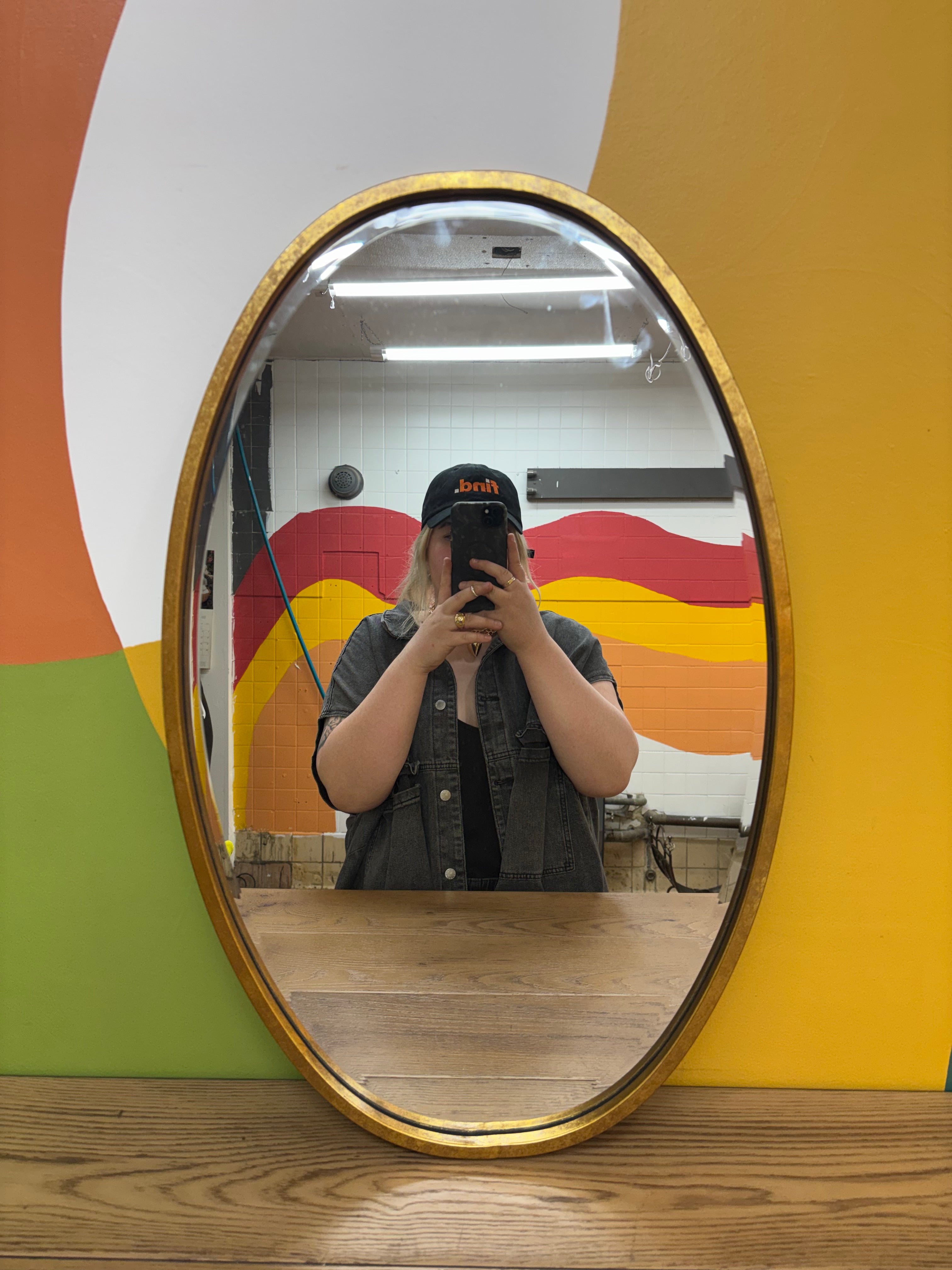 Gold Framed Oval Mirror