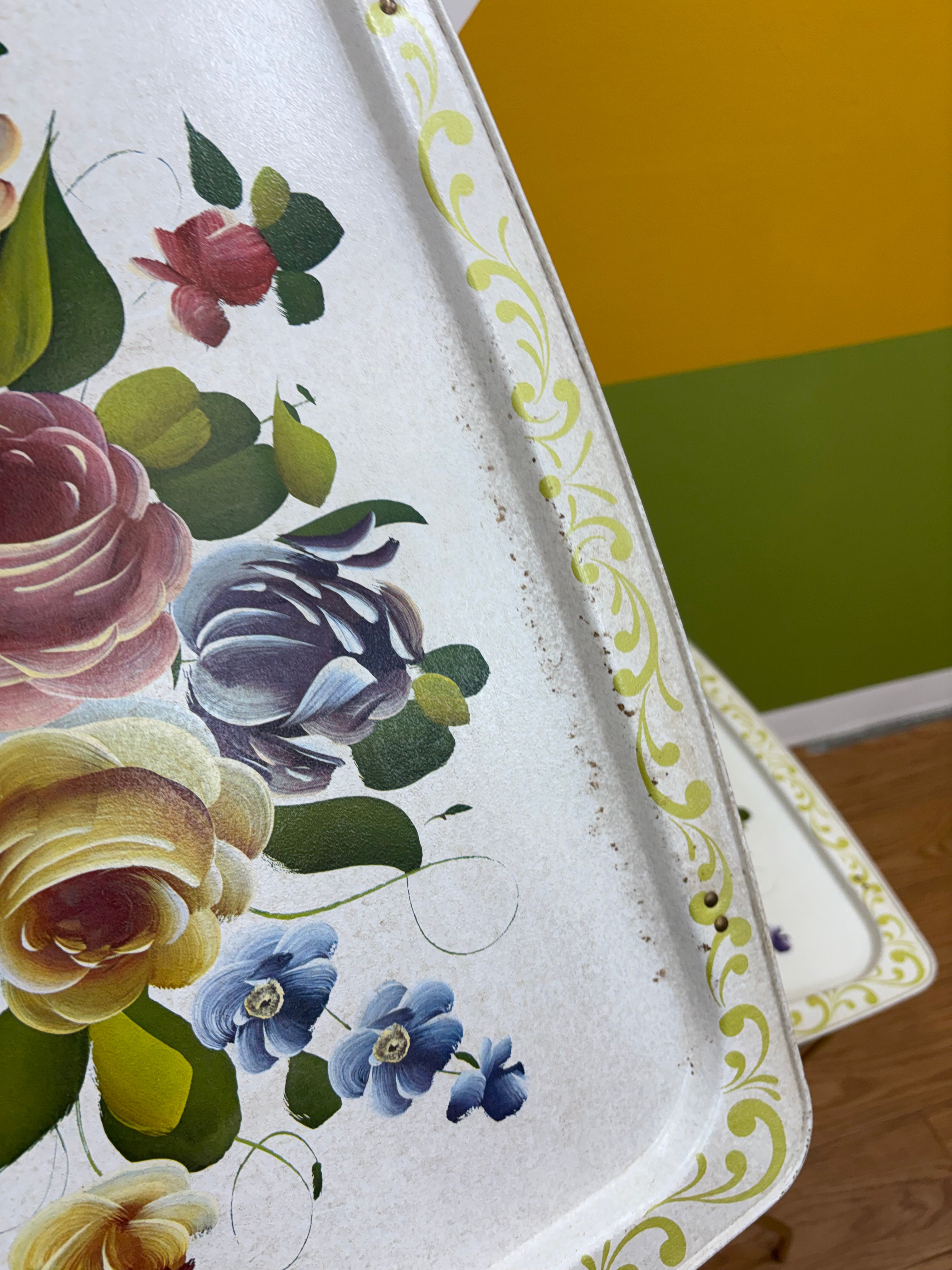 Set of 4 Floral TV Trays