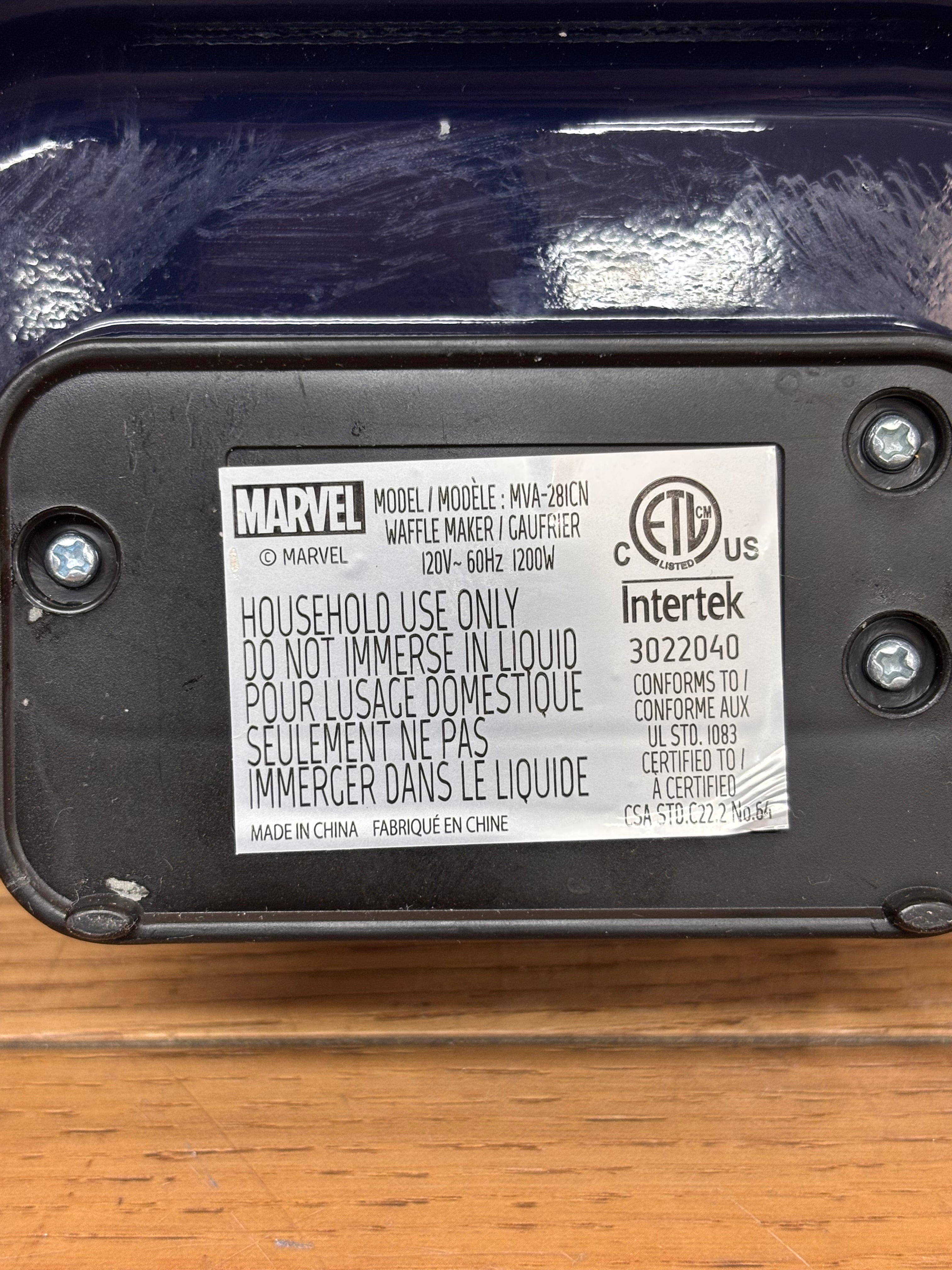 Marvel Avengers Four-Slice Waffle Maker