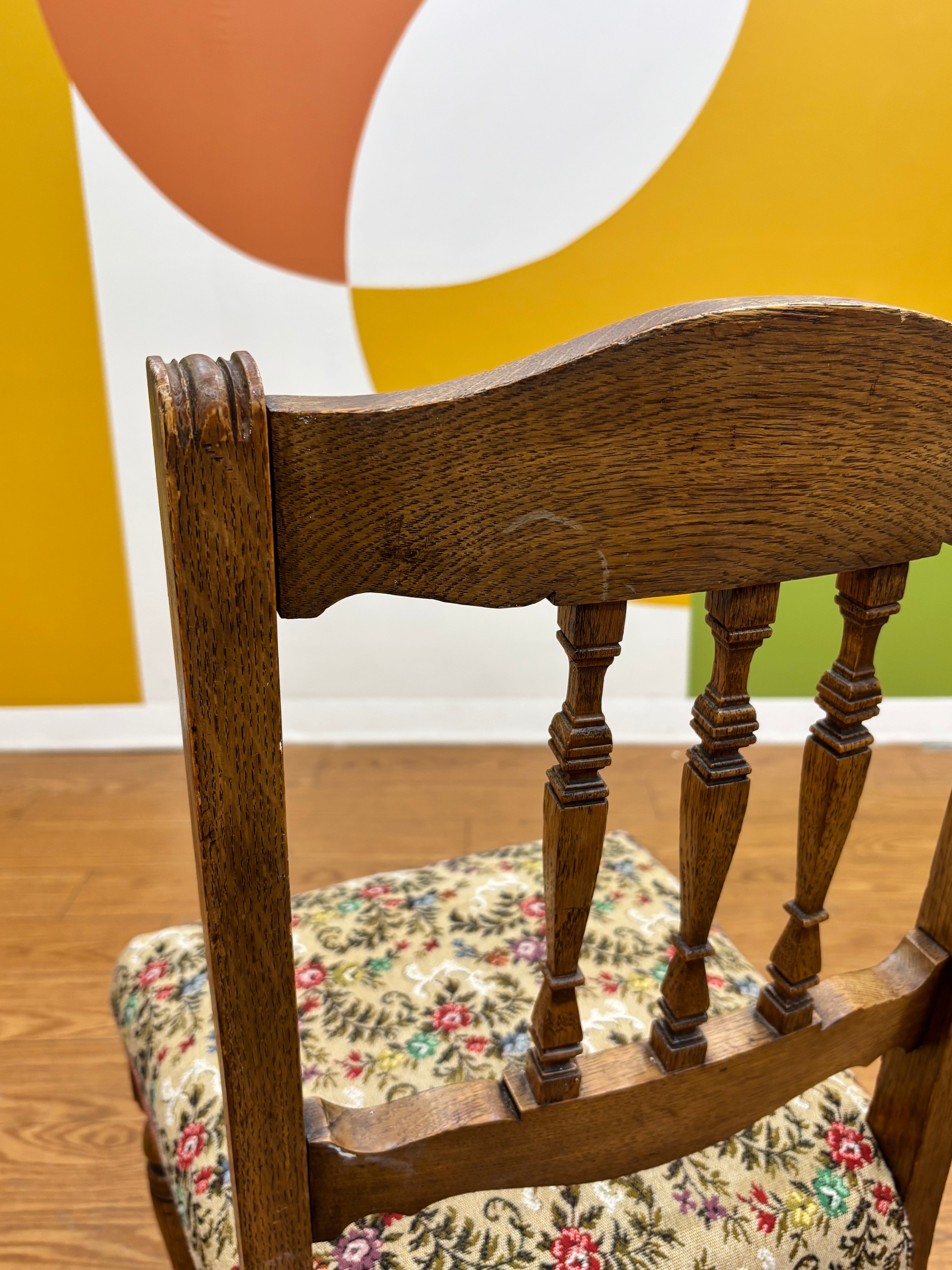 Wood Floral Dining Chair (4)