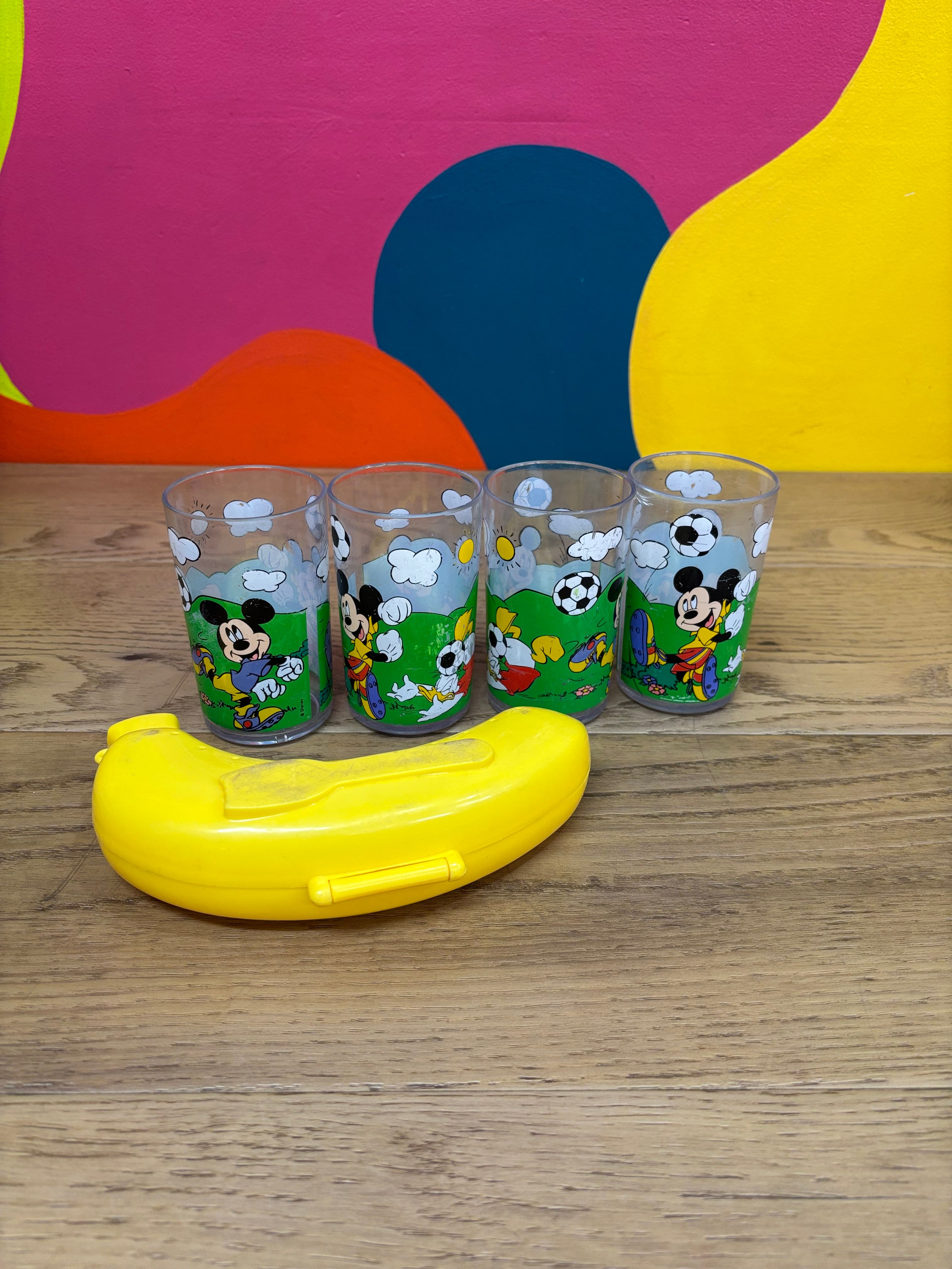 (4) Plastic Mickey Mouse Cups