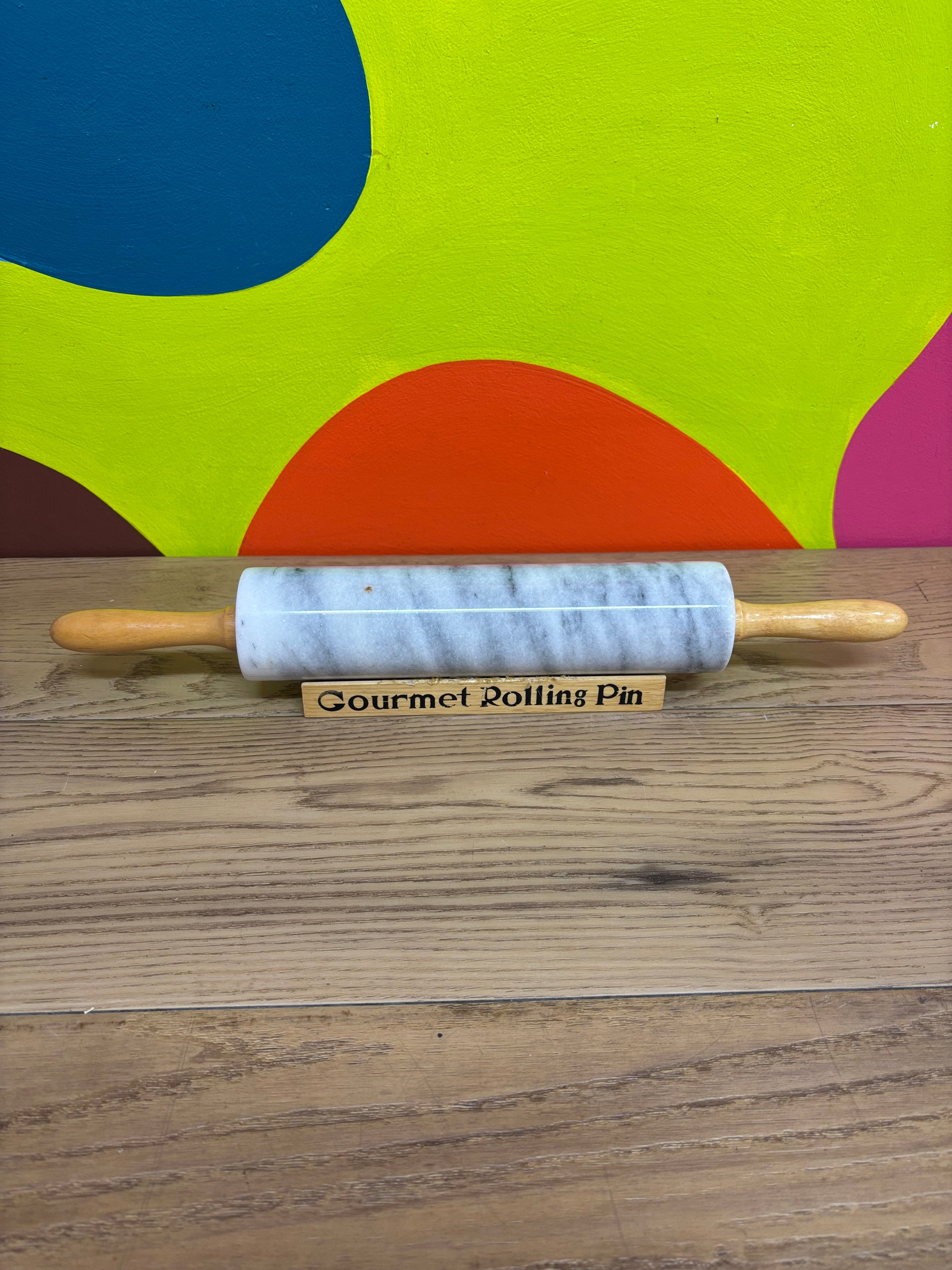 Marble Rolling Pin with Wooden Handles