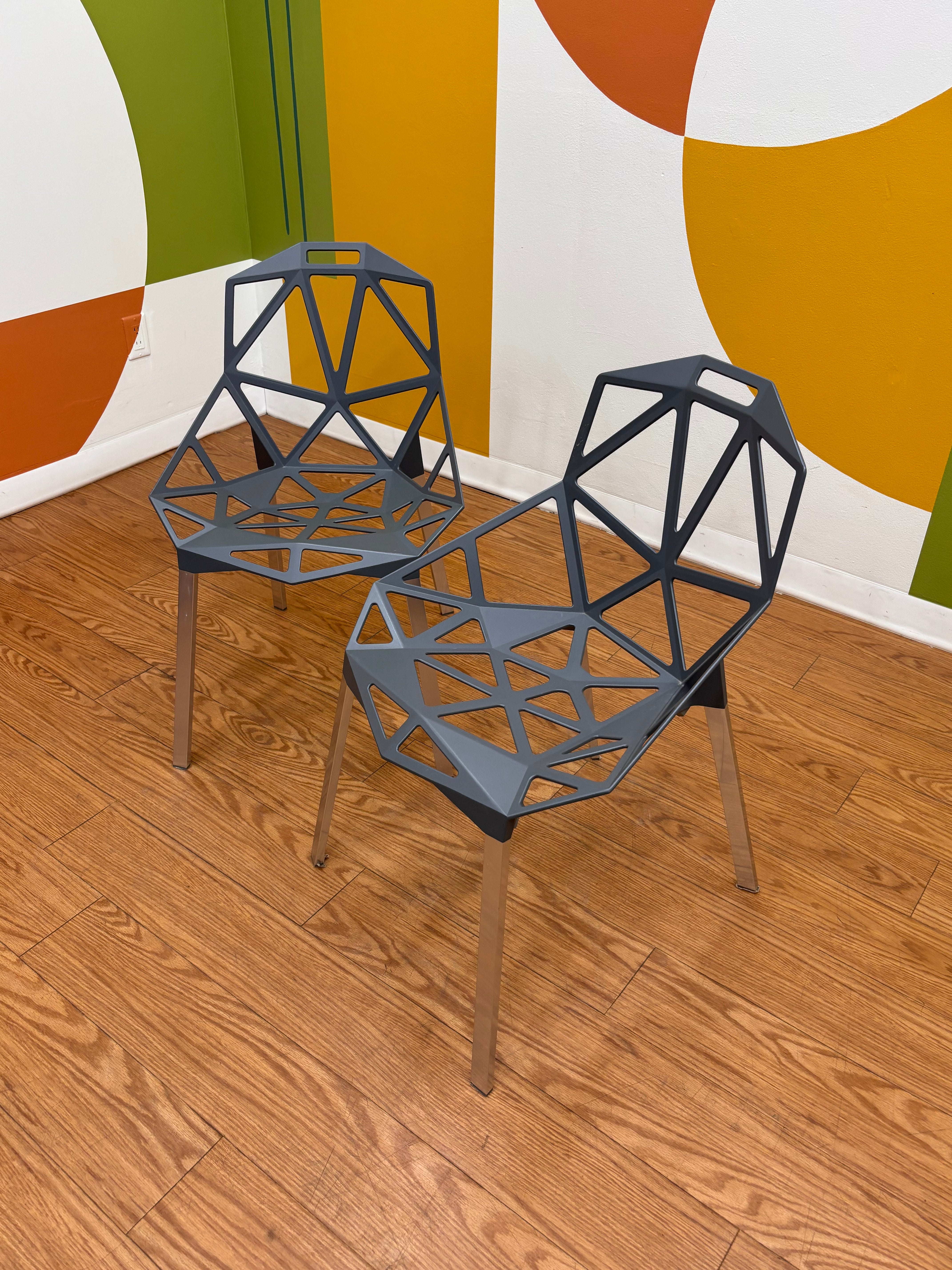 Set of 2 Geometric Chairs