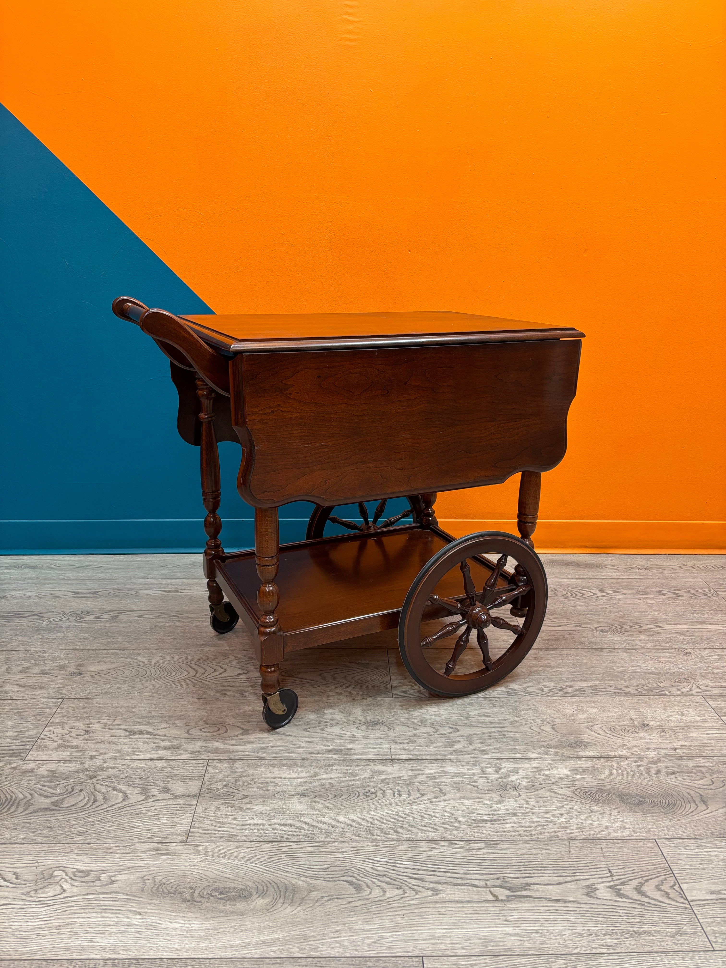 Drop Leaf Wood Cart