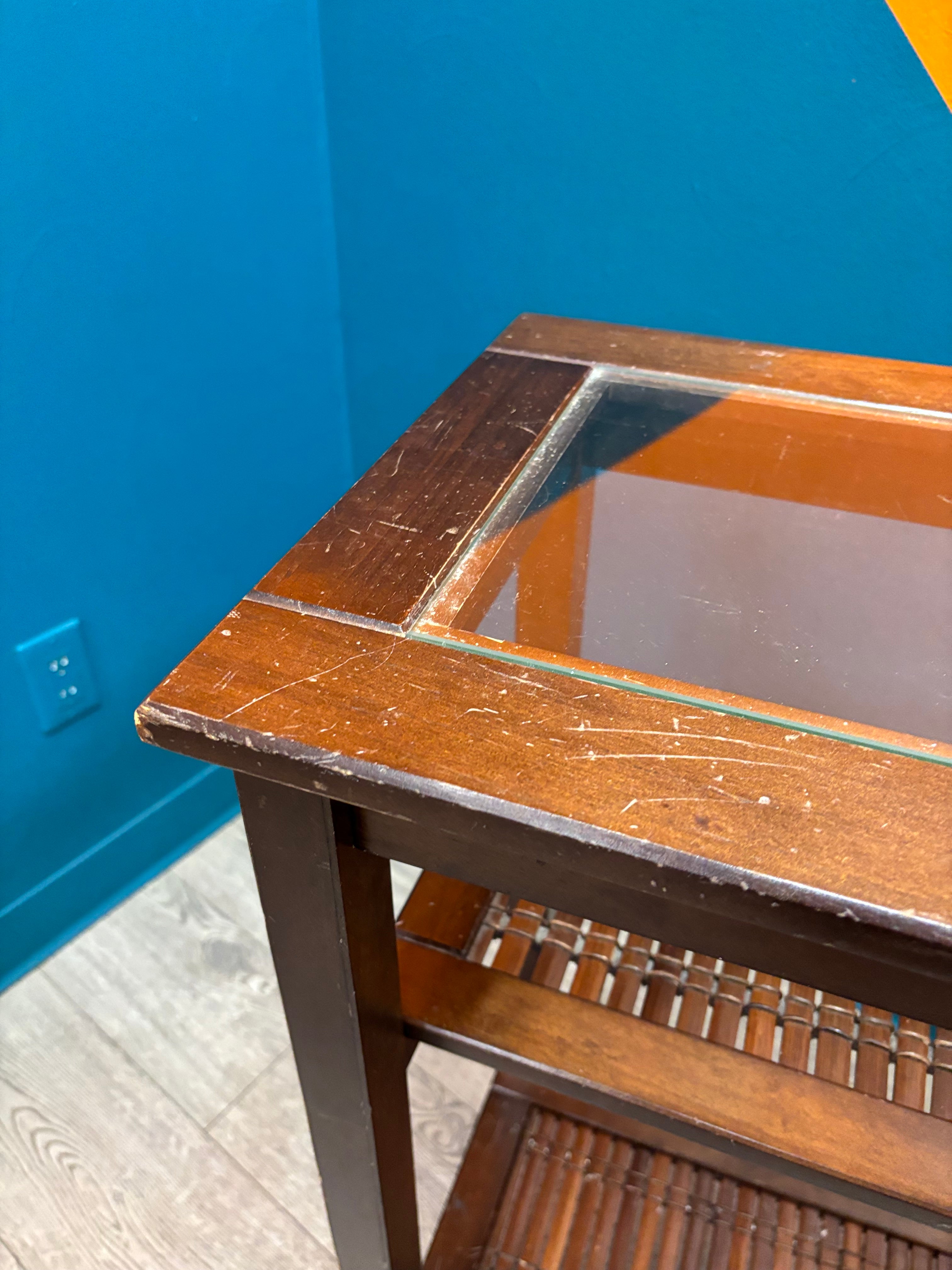 Wood & Glass Console Table