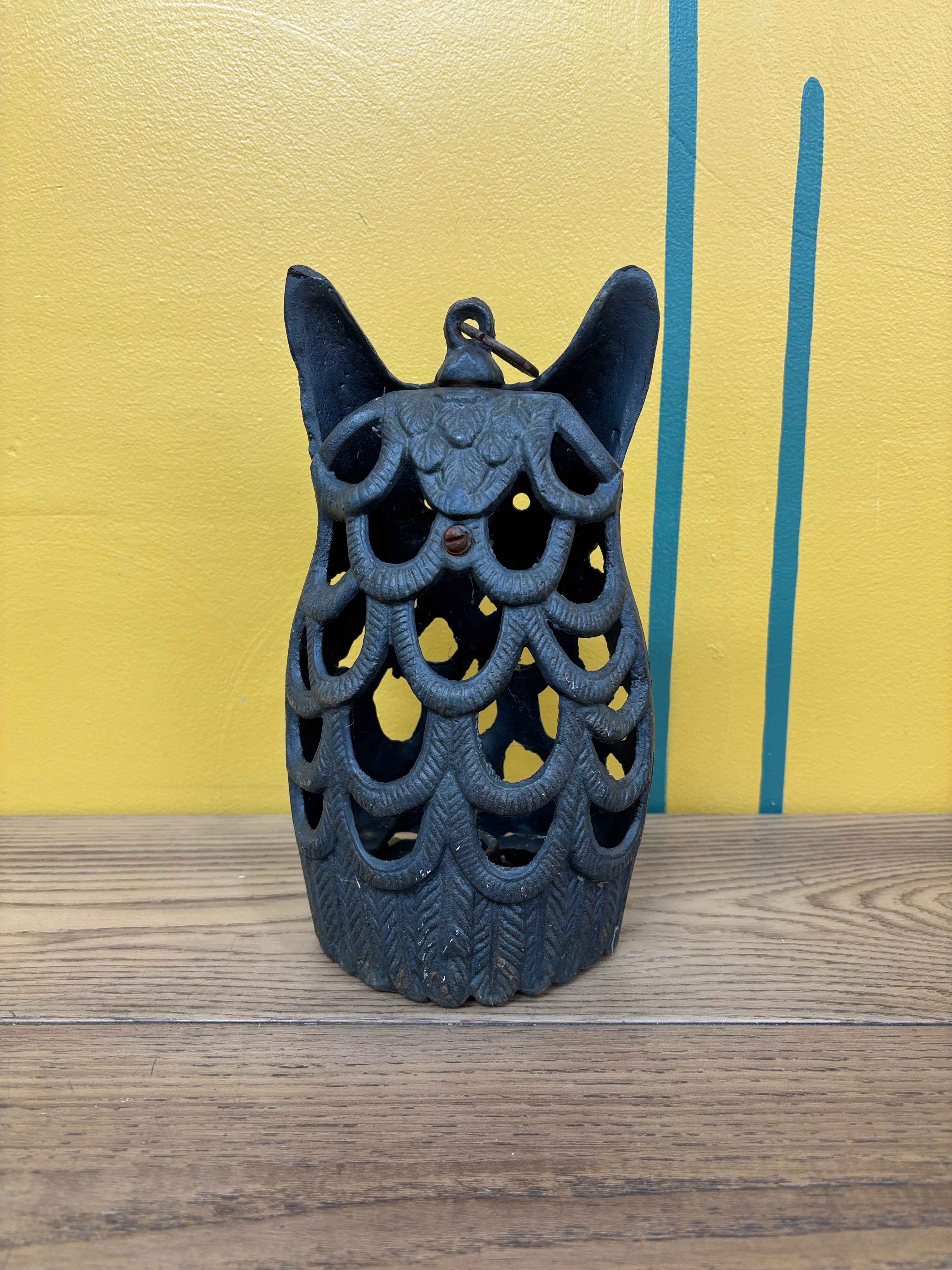 Cast Iron Owl Lantern Candle Holder
