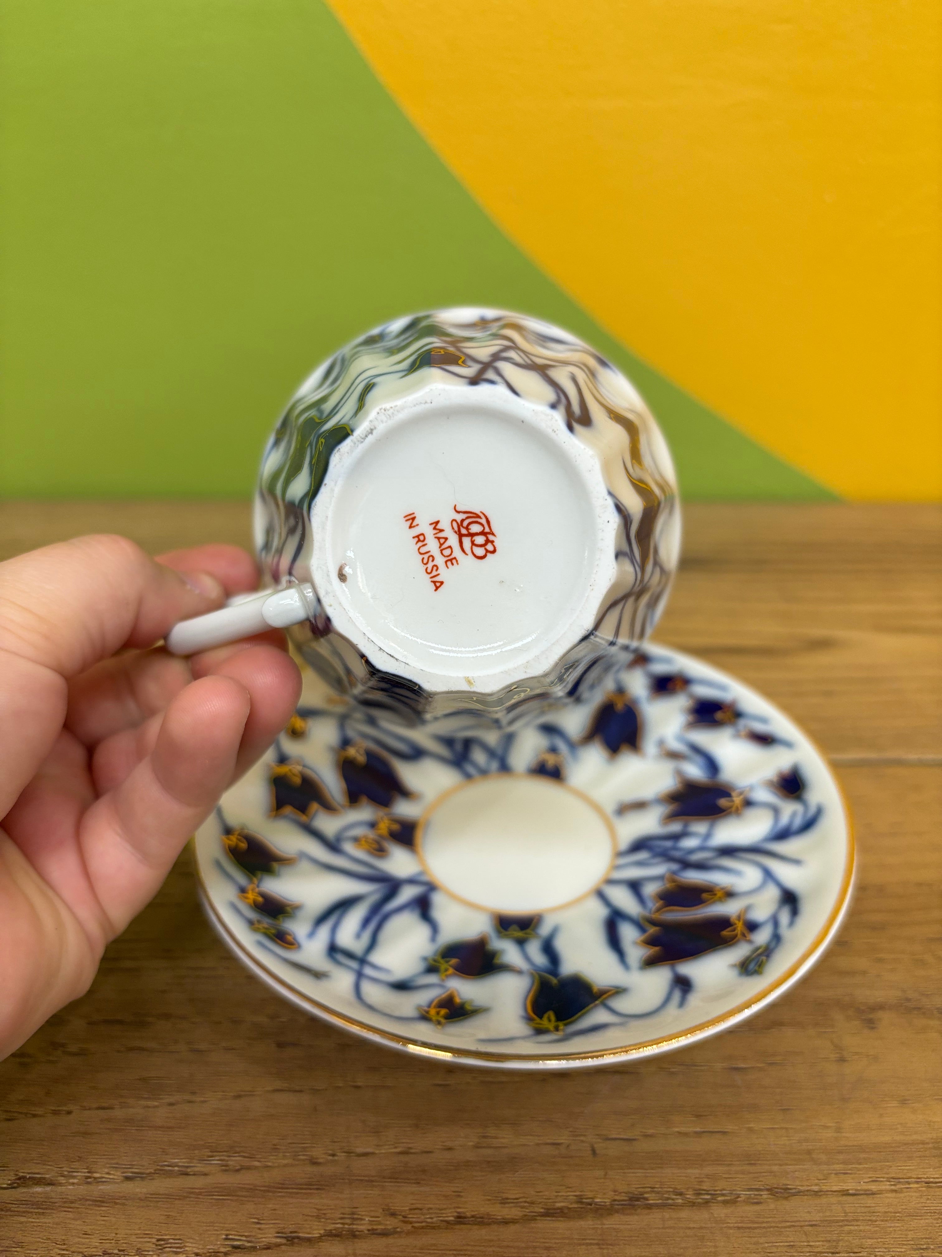 Lomonosov Imperial Tea Cup - Radiant Blue Bells