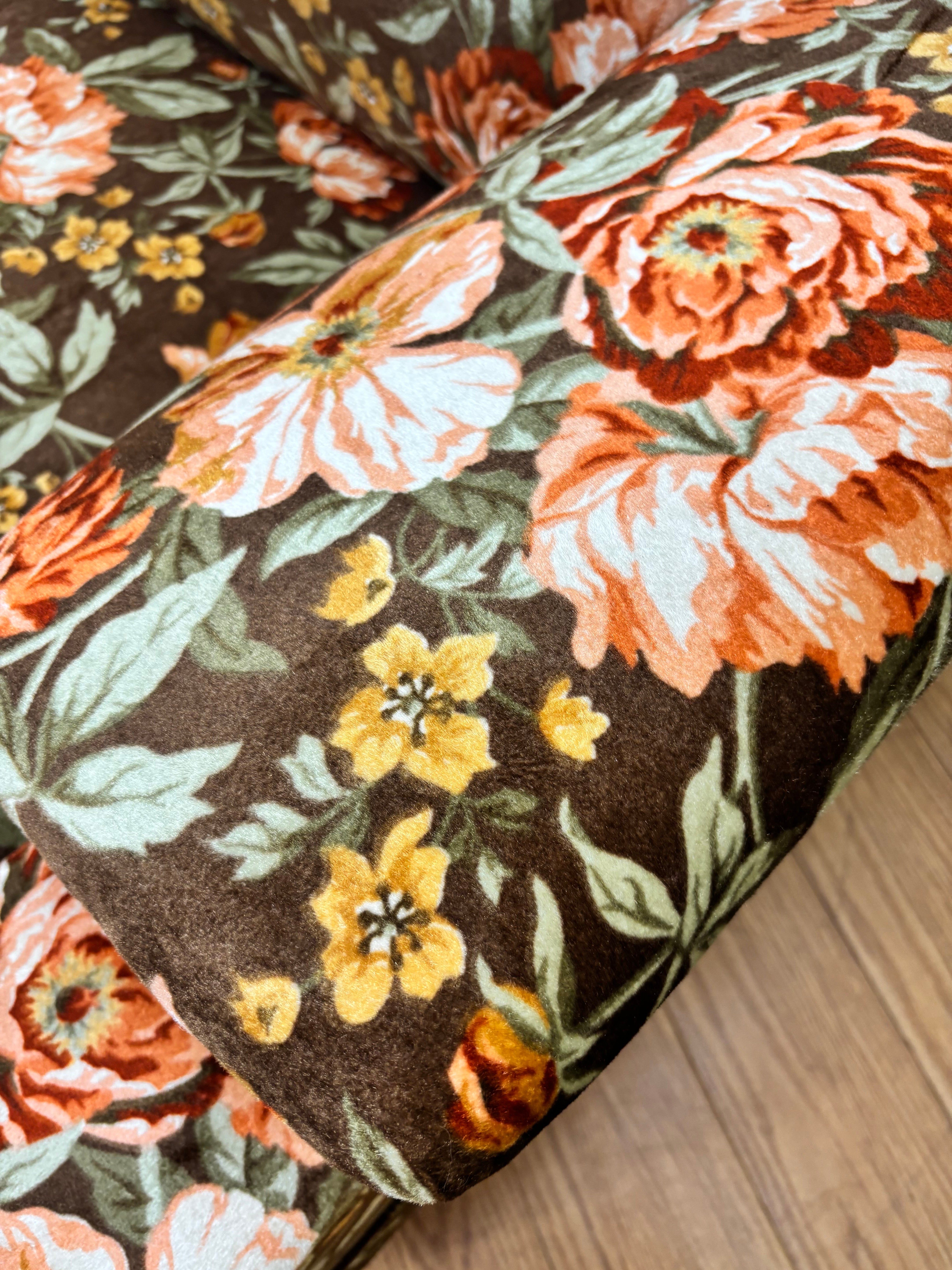 Brown Floral Sofa