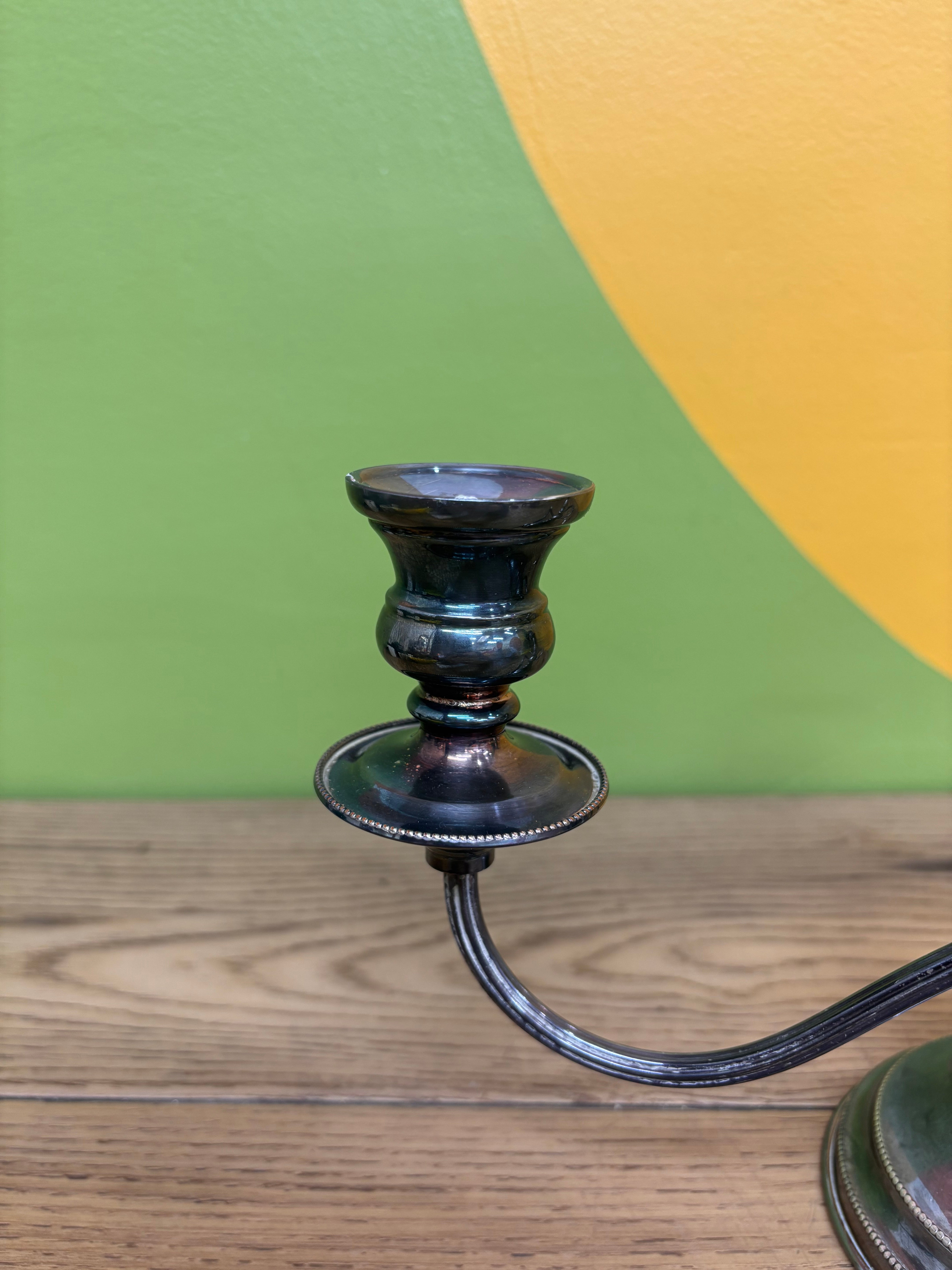 Silver Two-Arm Candelabra