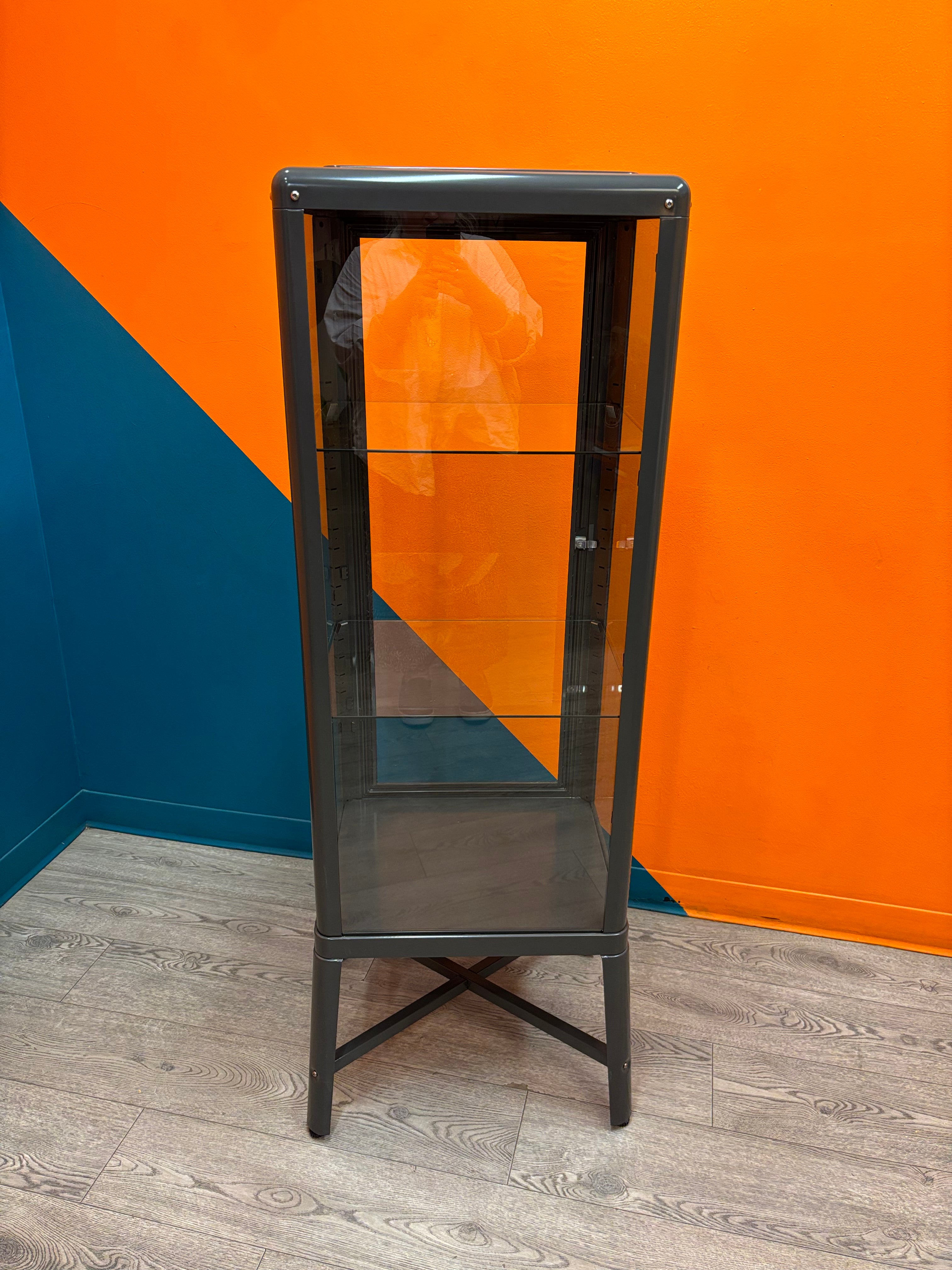 Charcoal Glass Door Cabinet with Key (FABRIKOR) - IKEA