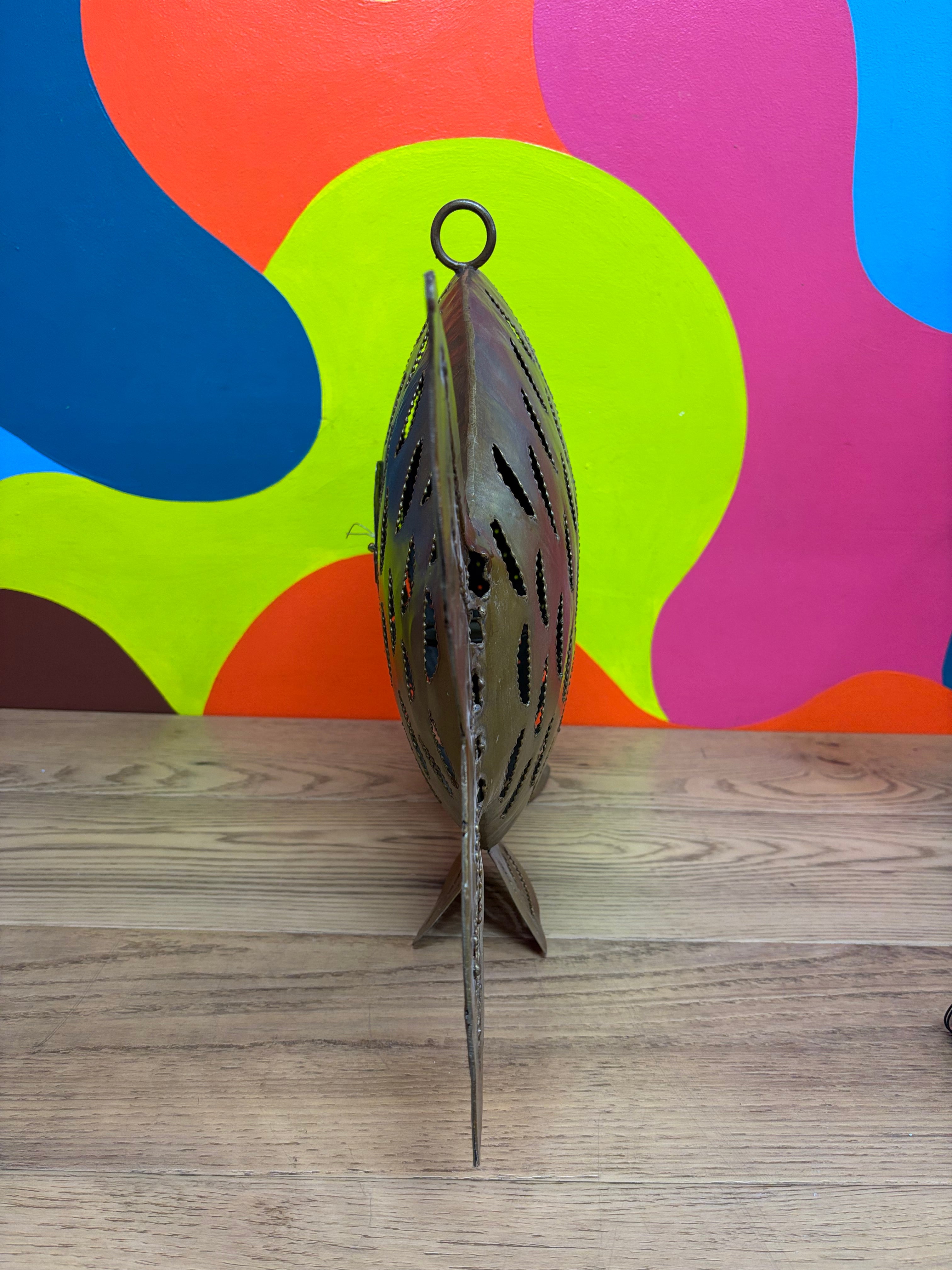 Large Metal Fish Candle Holder