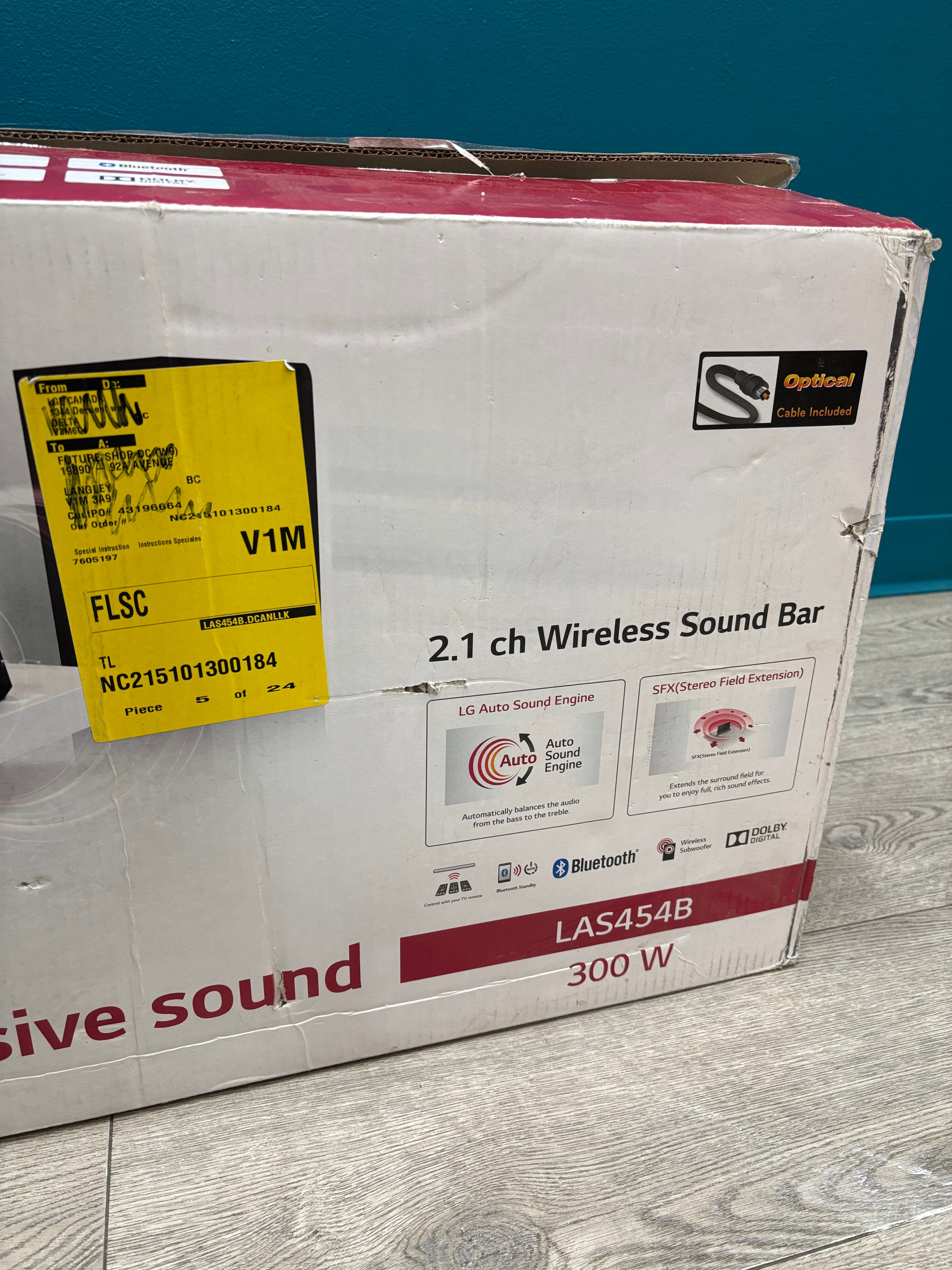 LG 2.1 ch Wireless Sound Bar System -NEW