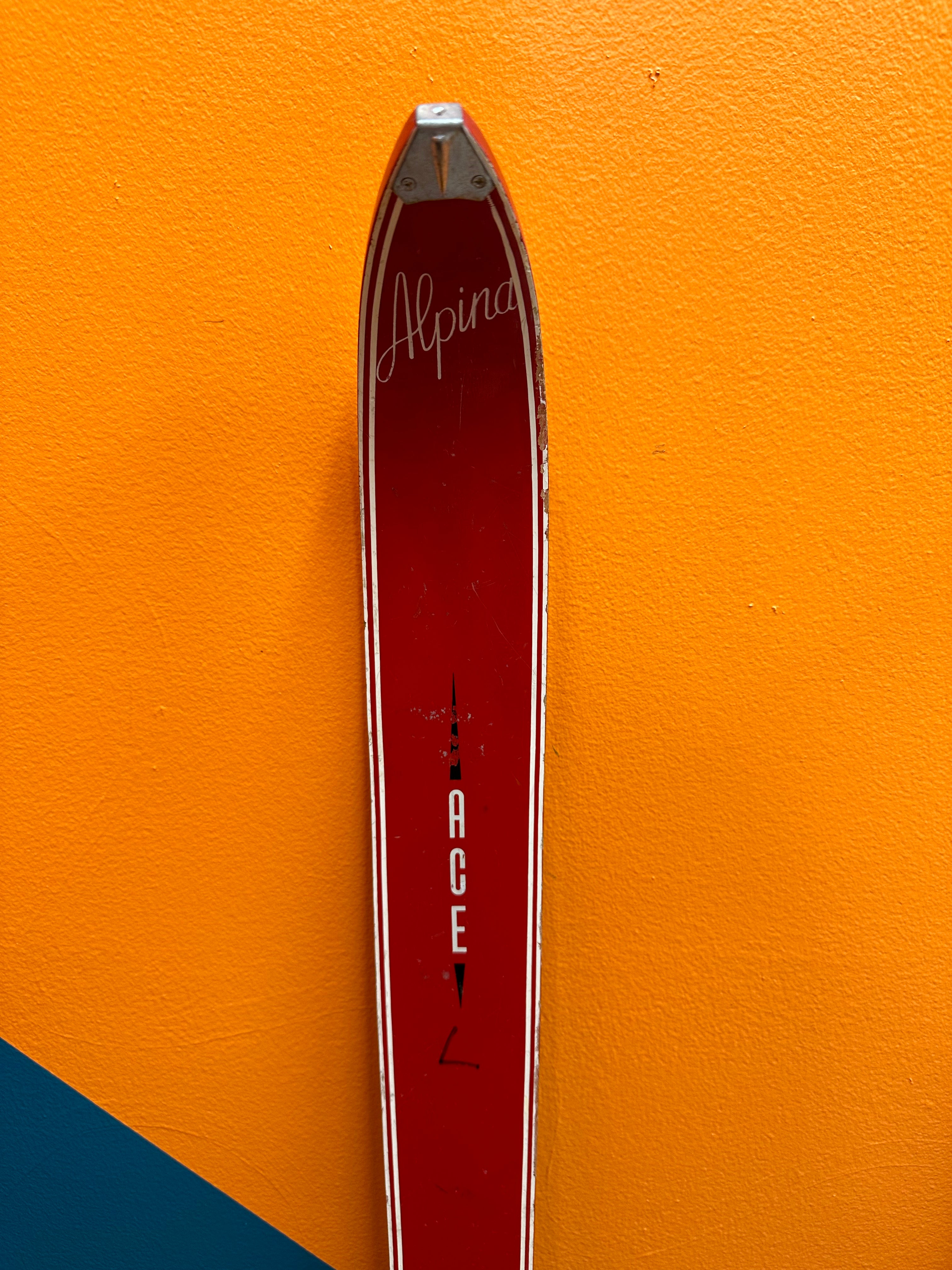 Red Wooden Ace Ski's