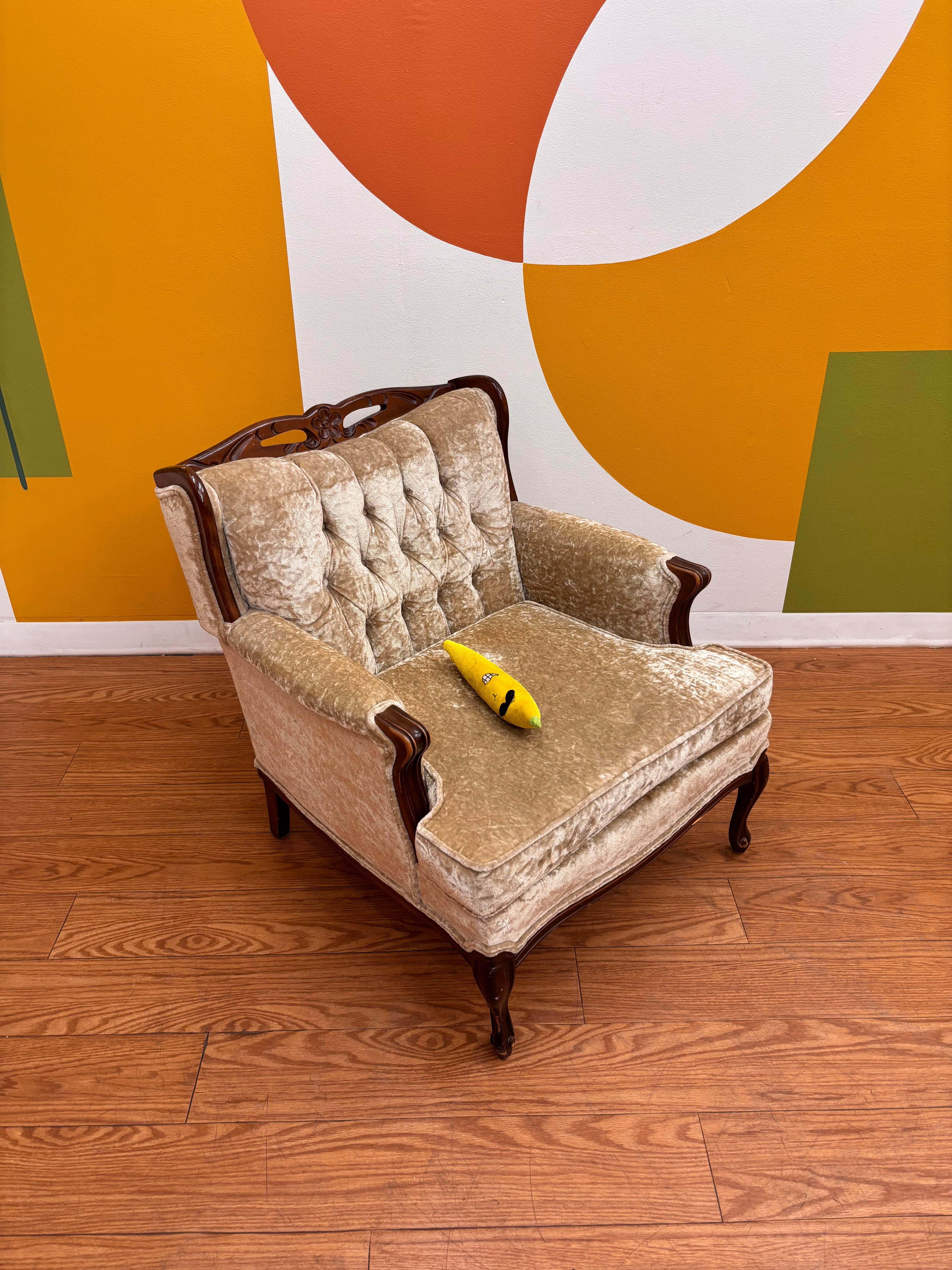 Beige Tufted Accent Chair