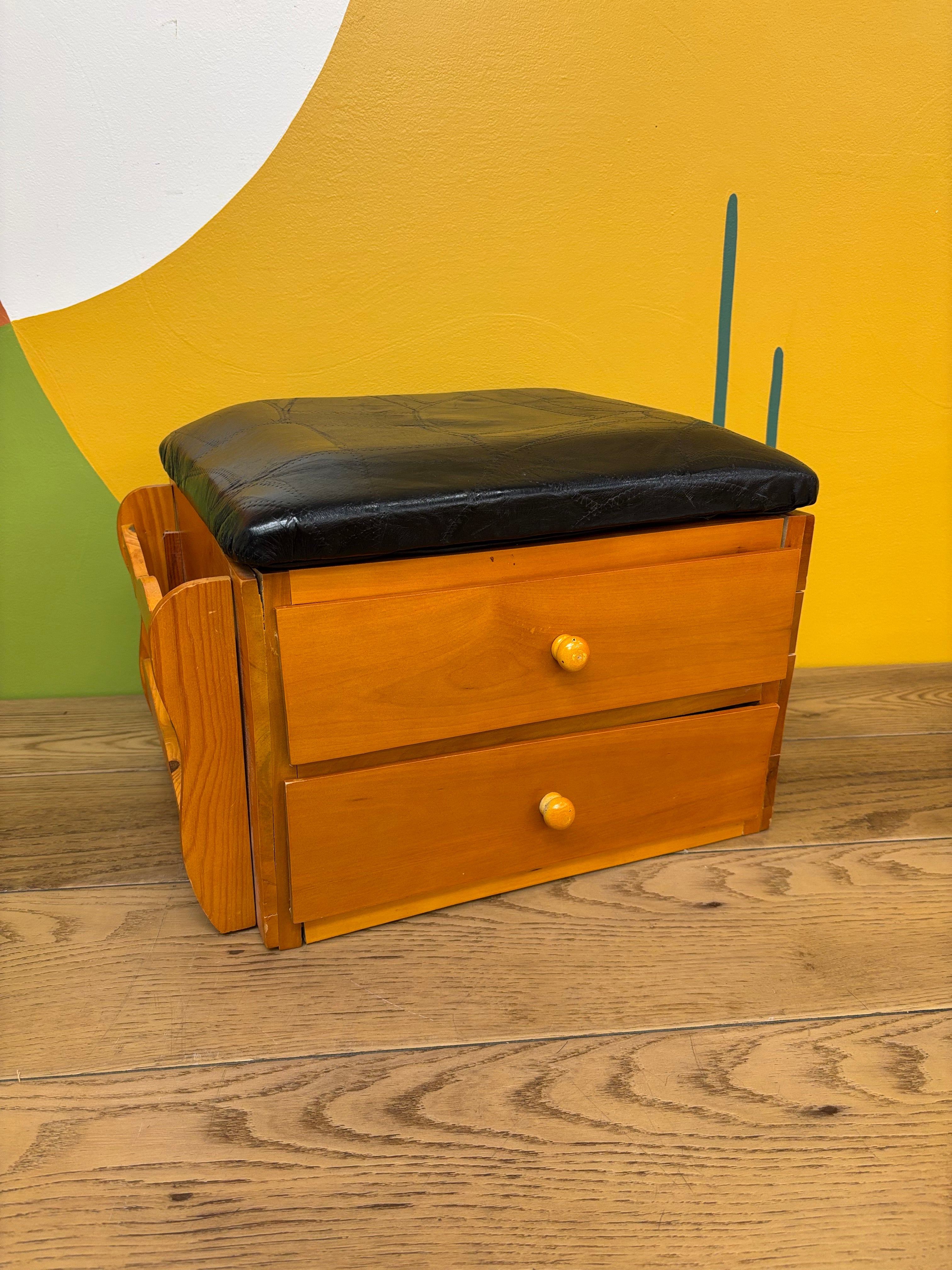 Wood Sewing Footstool