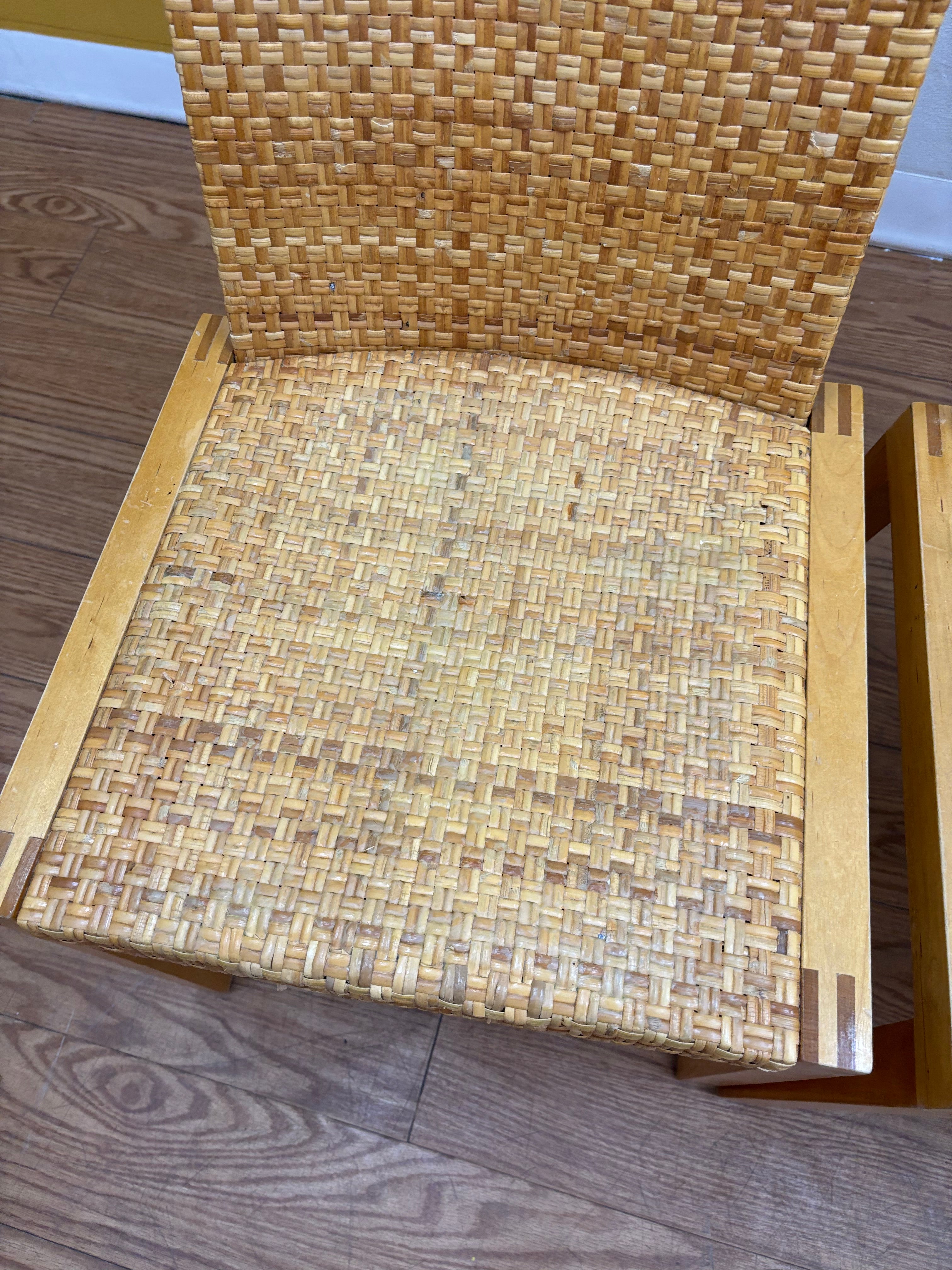 Set of 2 Wicker Dining Chairs