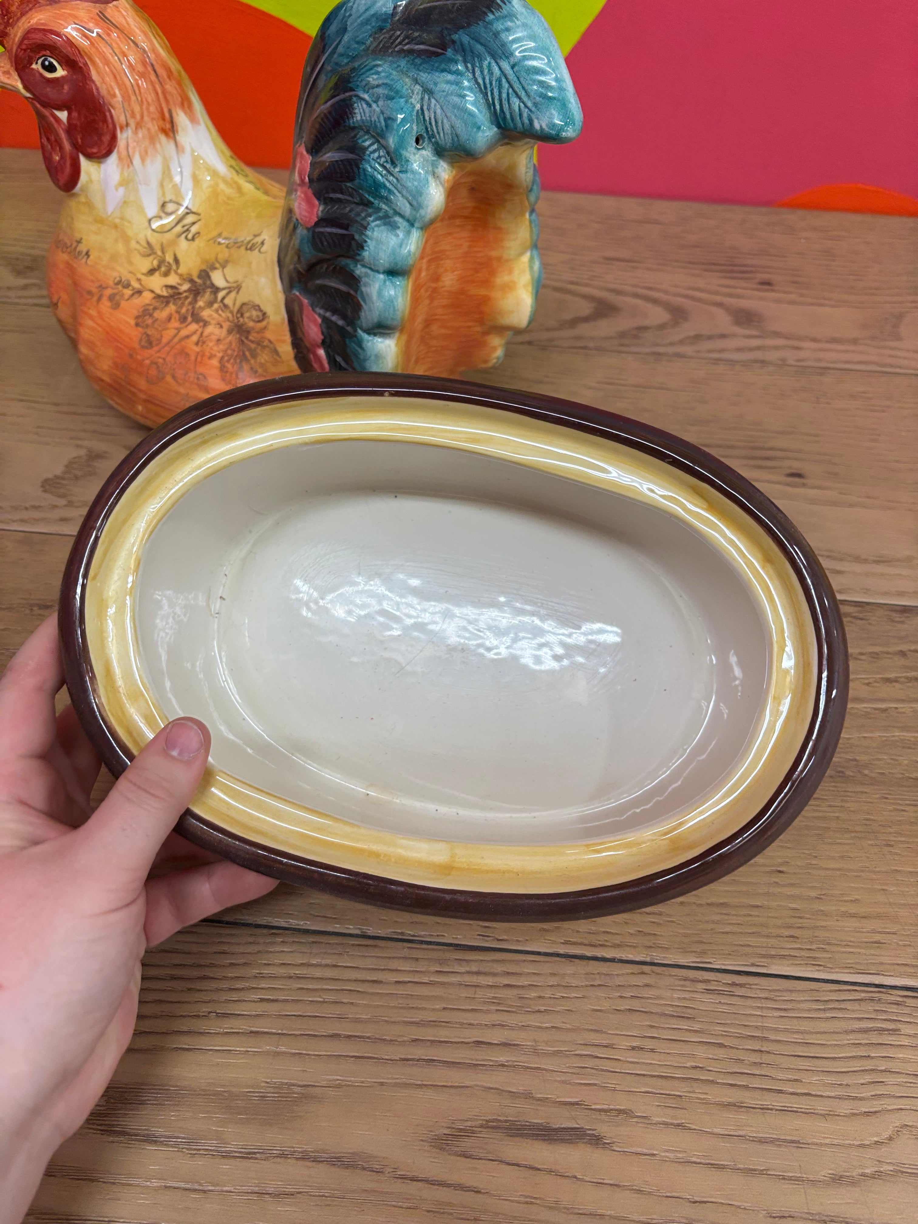 Hand Painted Rooster Jar