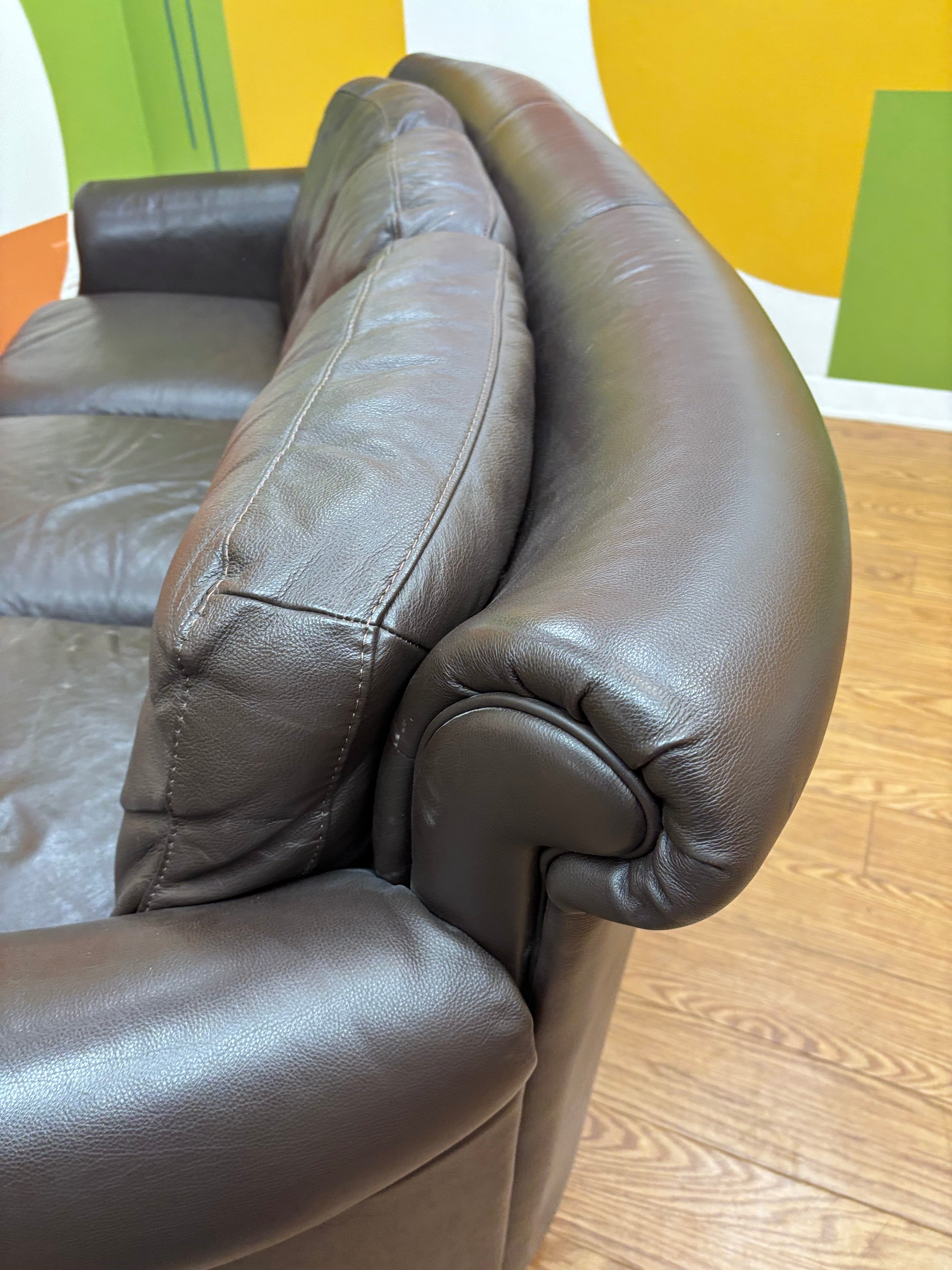 Brown Natuzzi Leather Sofa