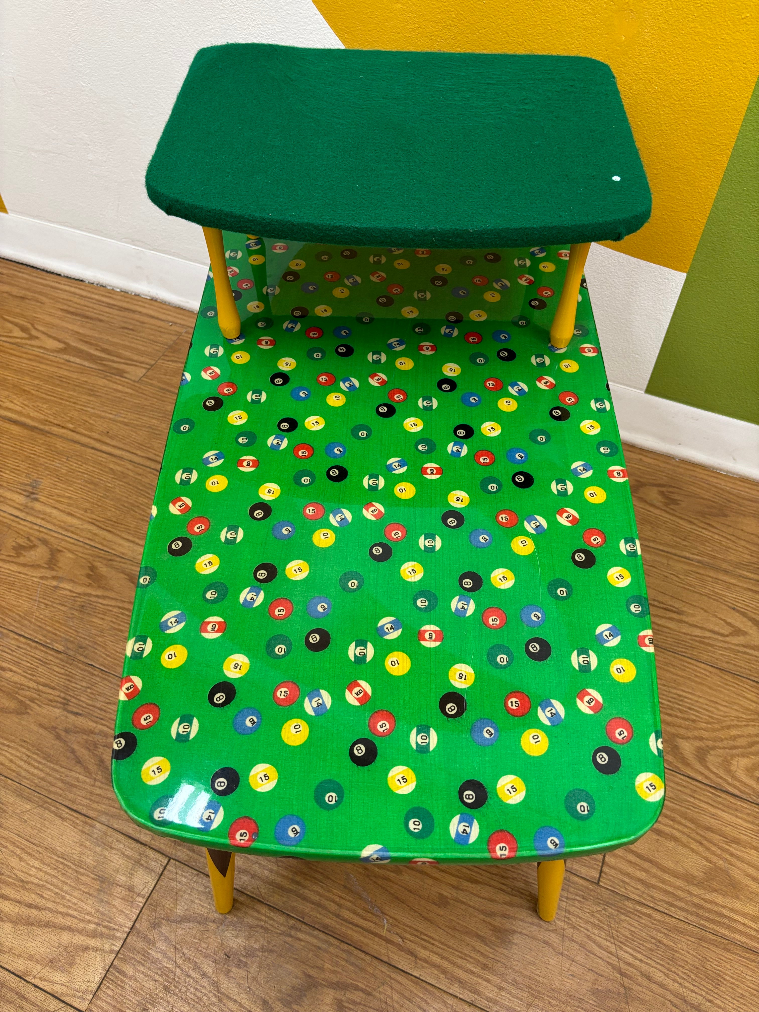 Green Billiard Ball Pattern Side Table