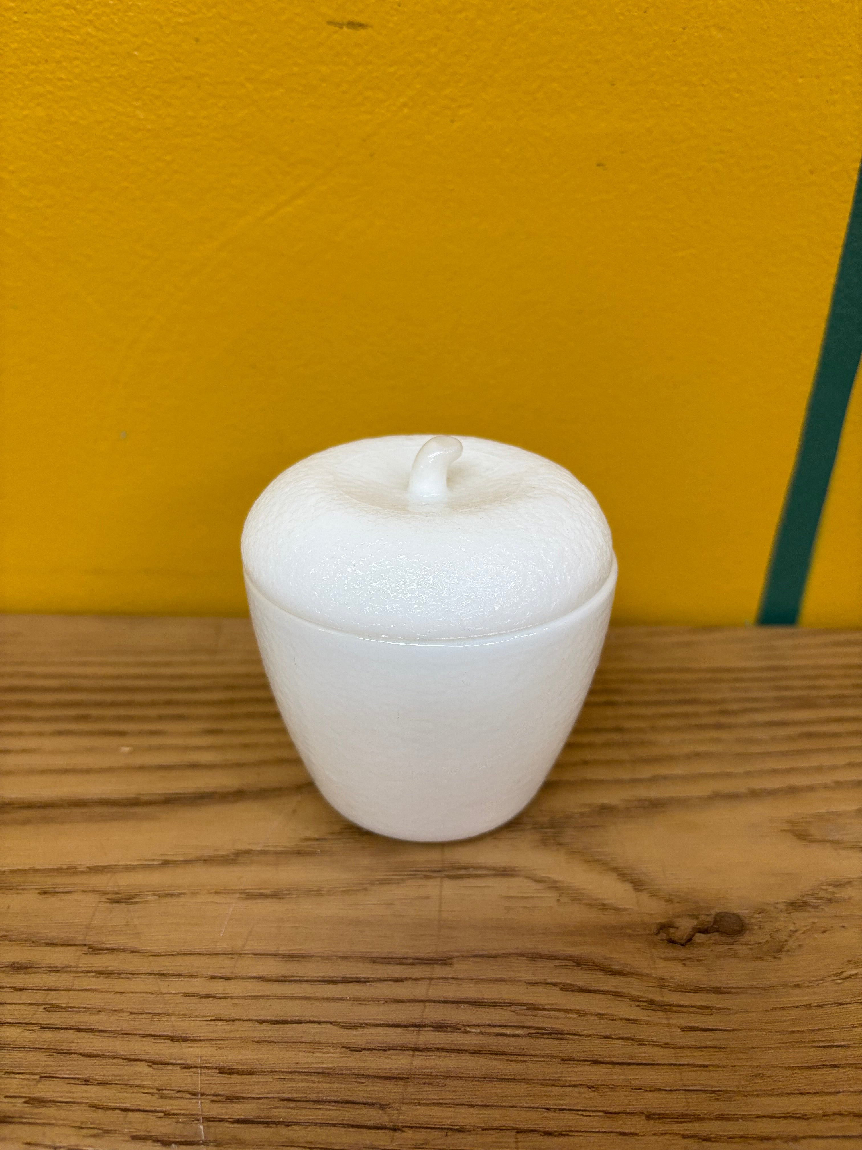 Small Milk Glass Apple Jar