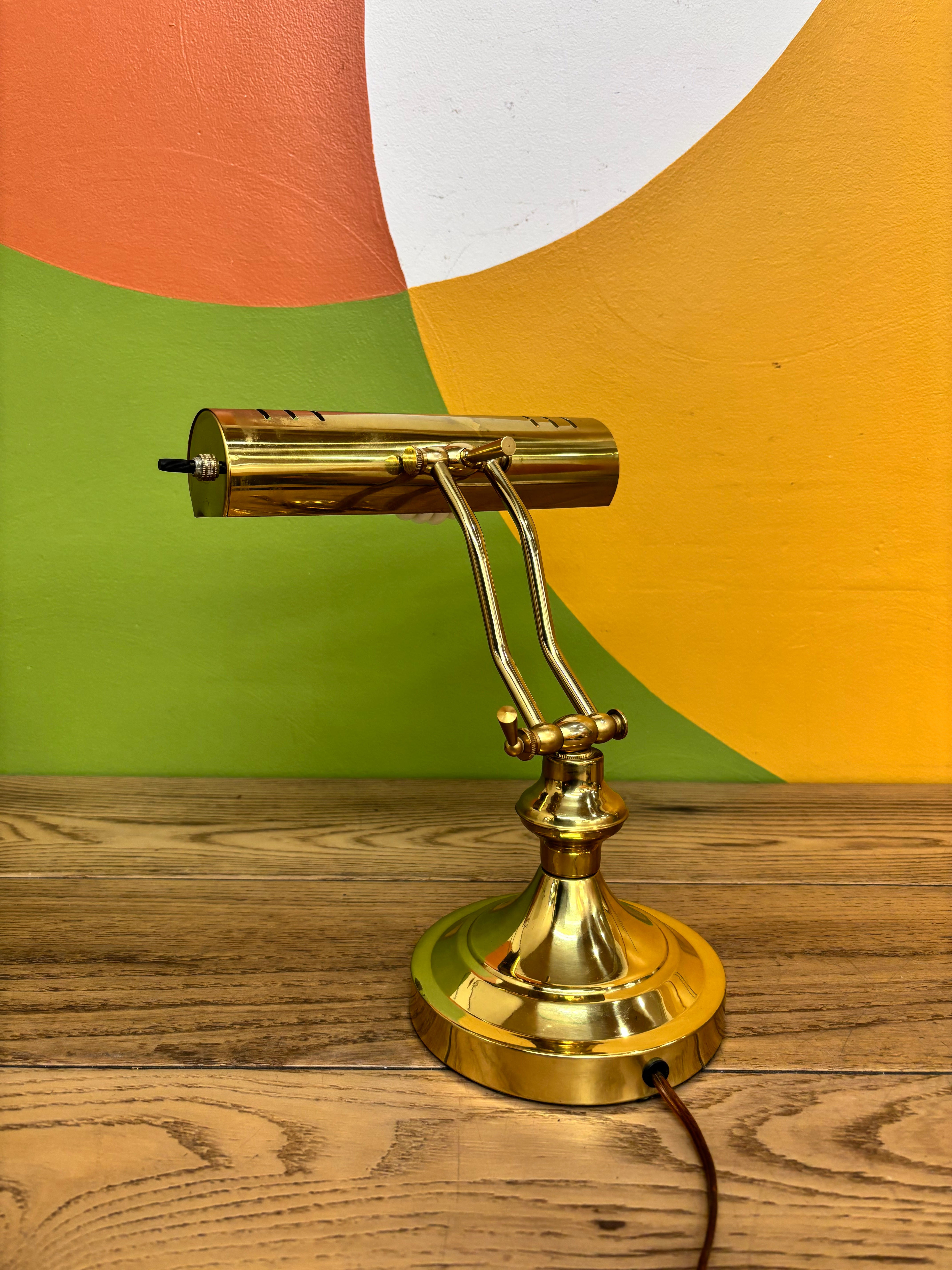 Gold Metal Bankers Lamp
