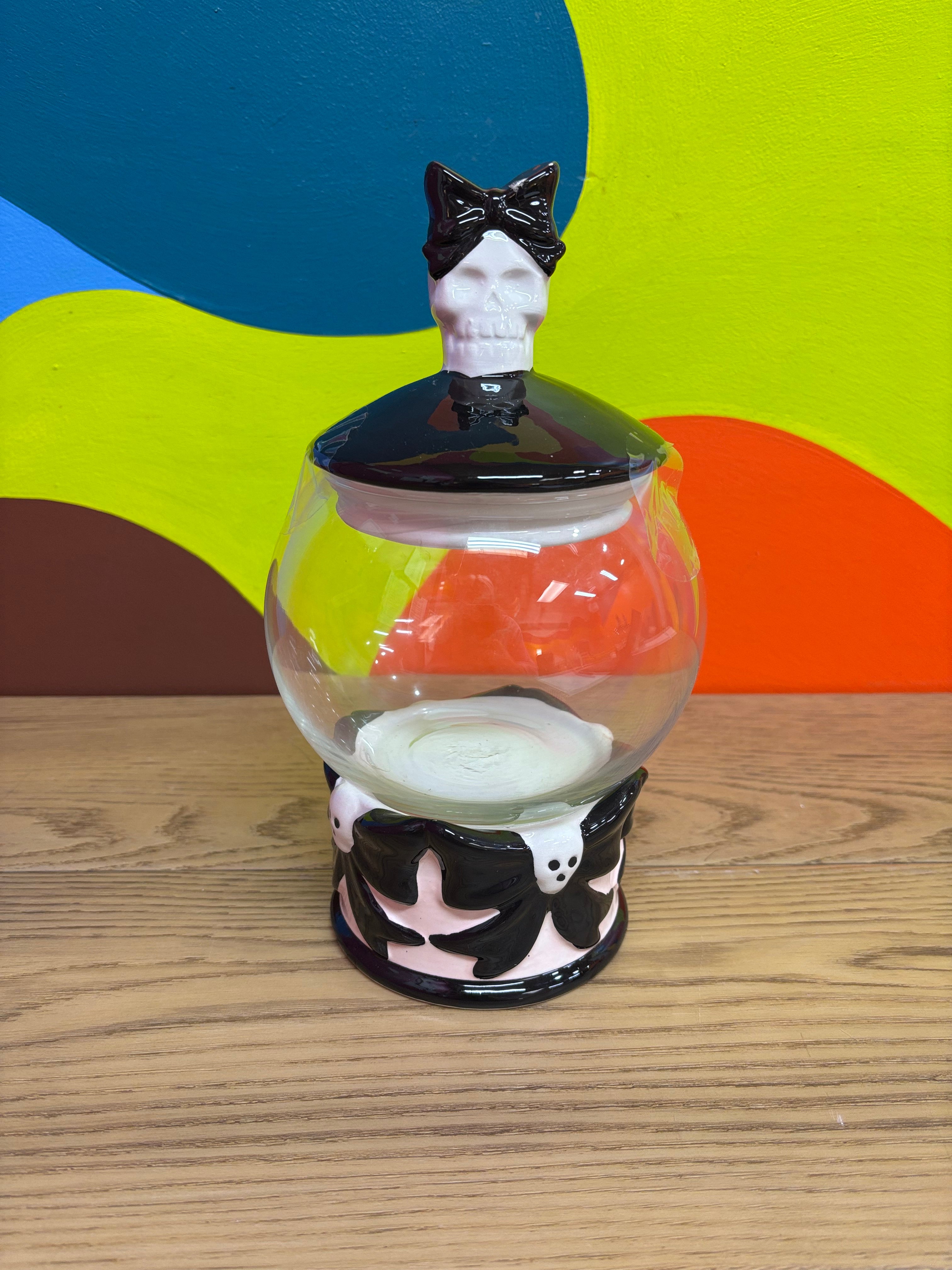 White & Pink Skull Jar (3 available)