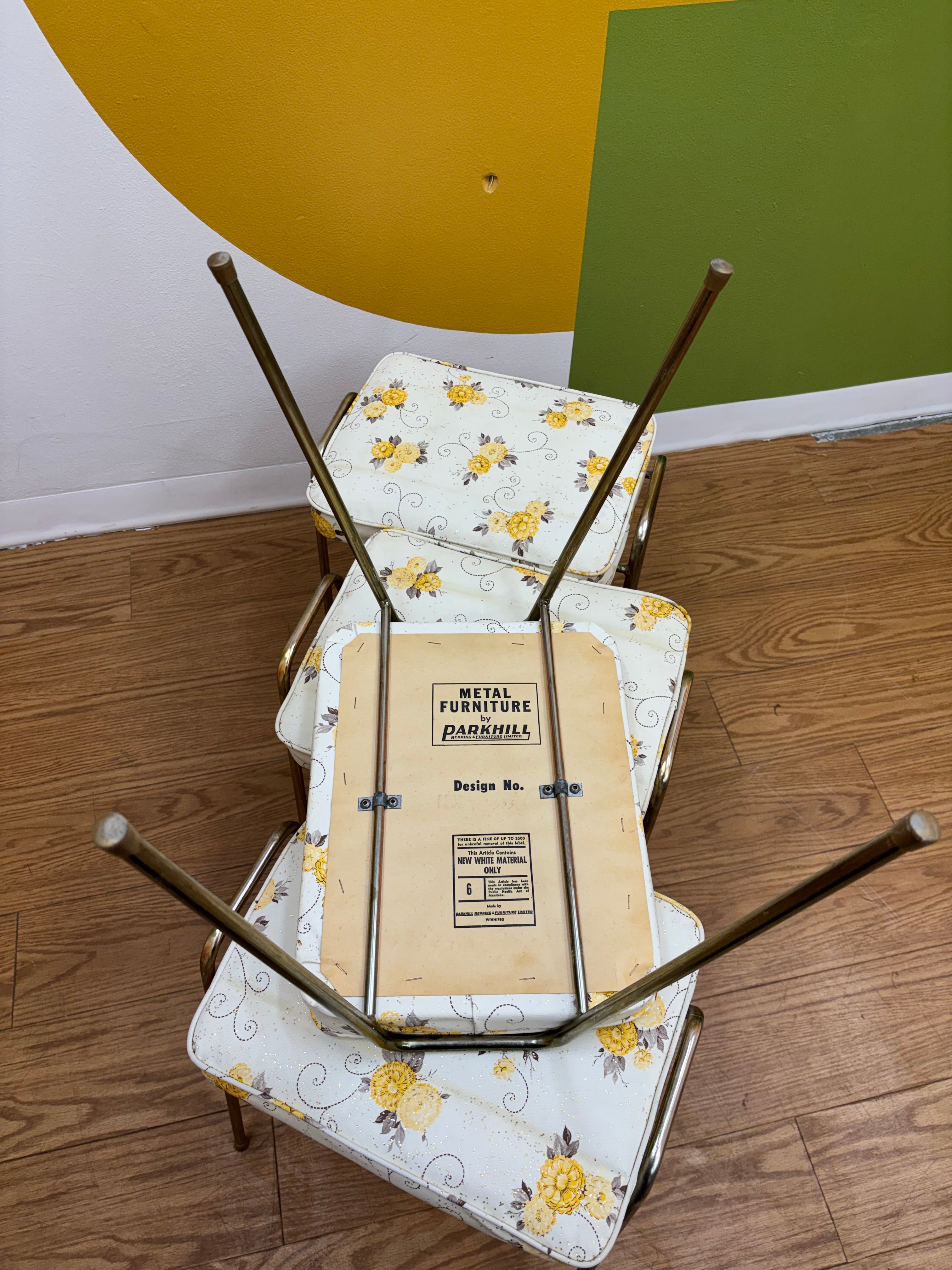 (4) Floral Stacking Stools