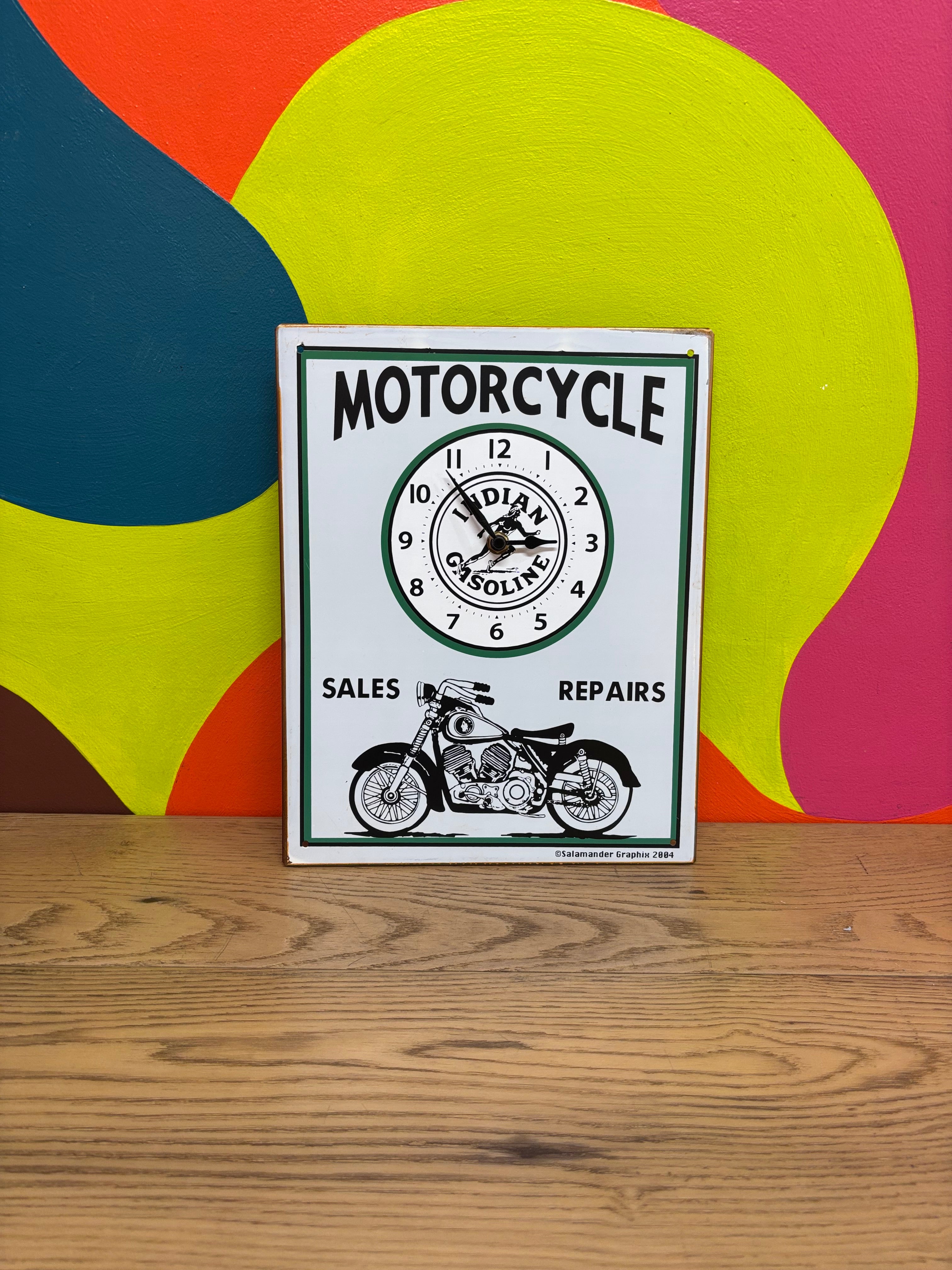 Metal Motorcycle Clock