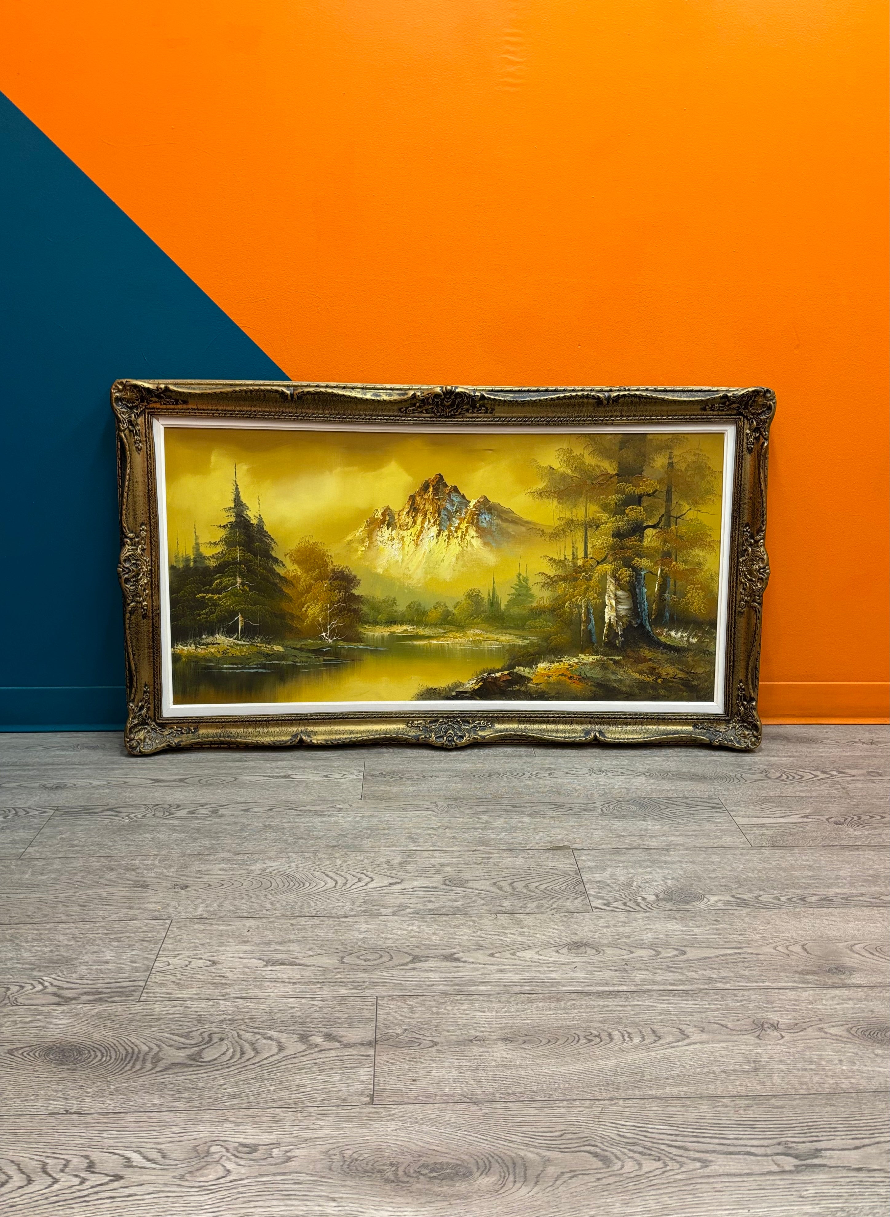 Large Gold Framed Mountain Painting