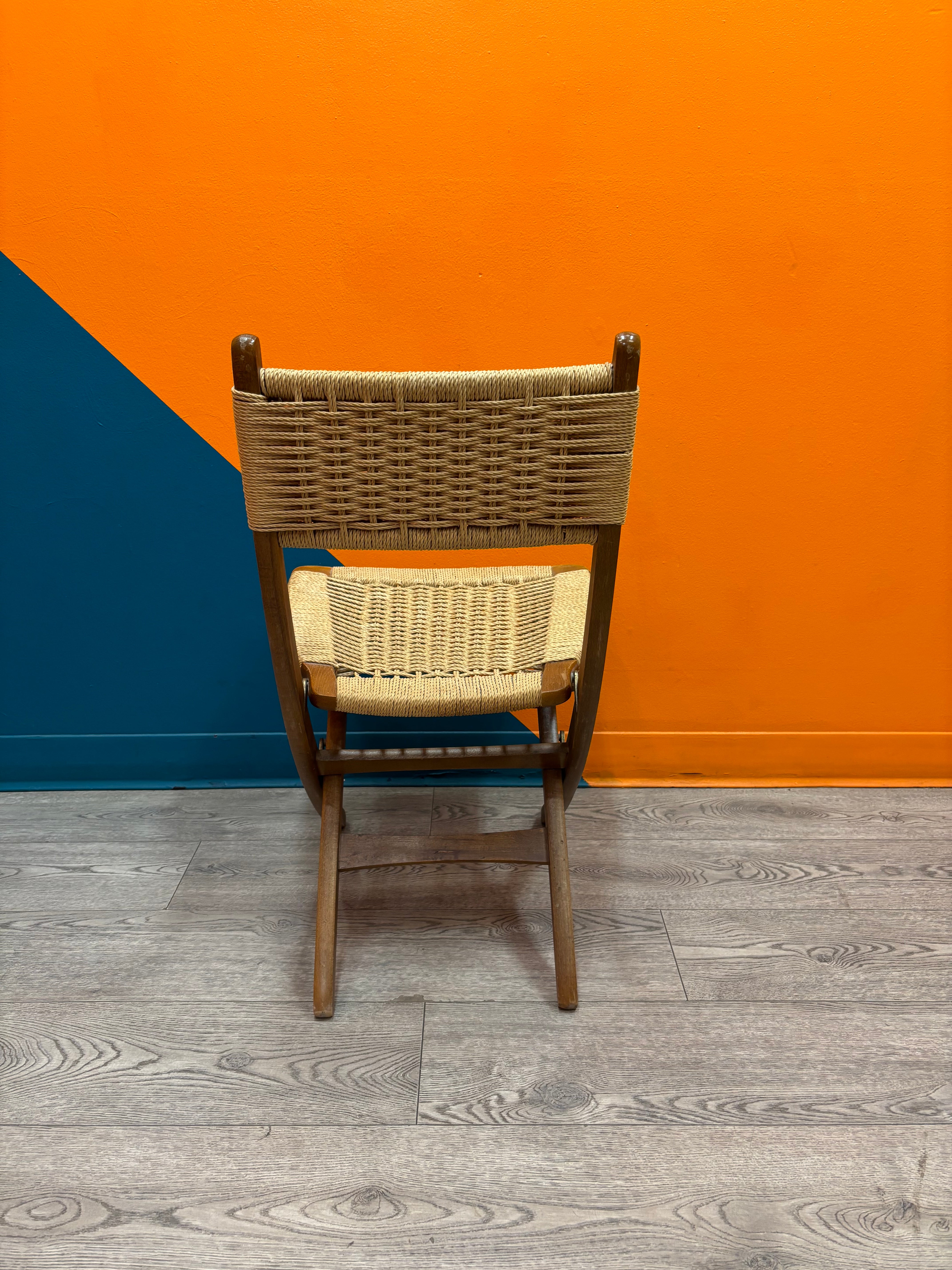 Folding Rope and Wood Chair