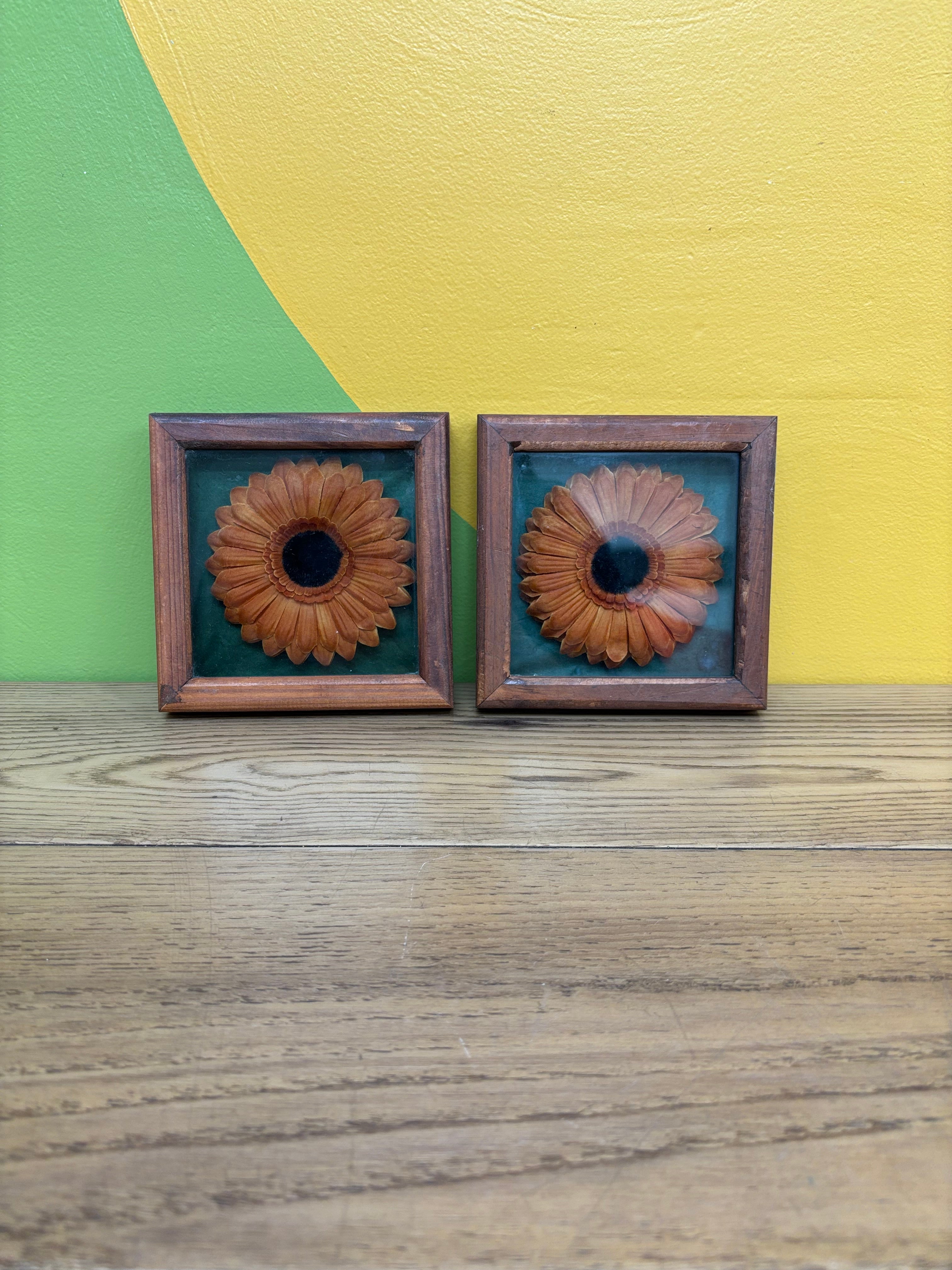 (2) Flower Art Pieces