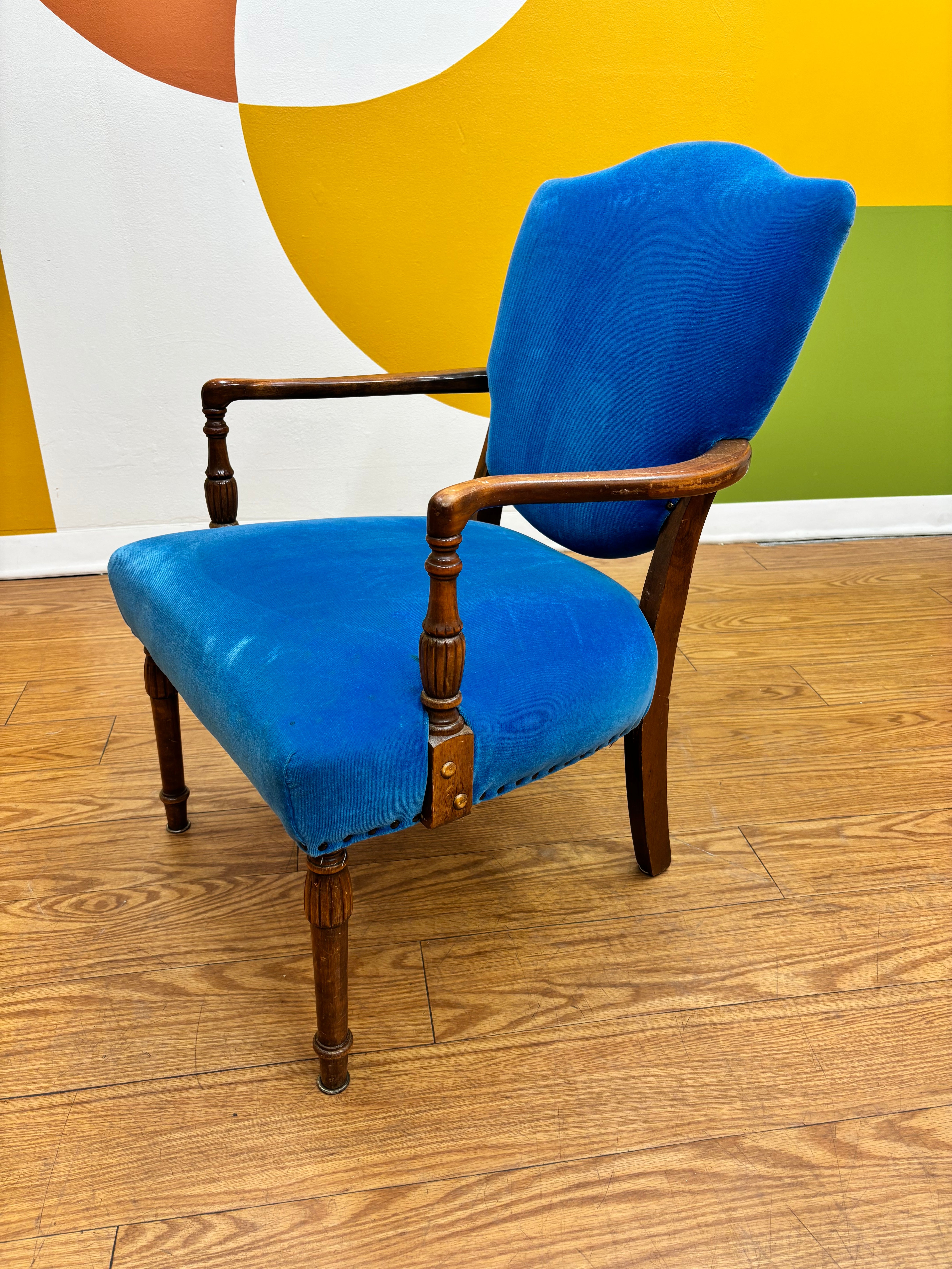 Blue Velvet Armchair
