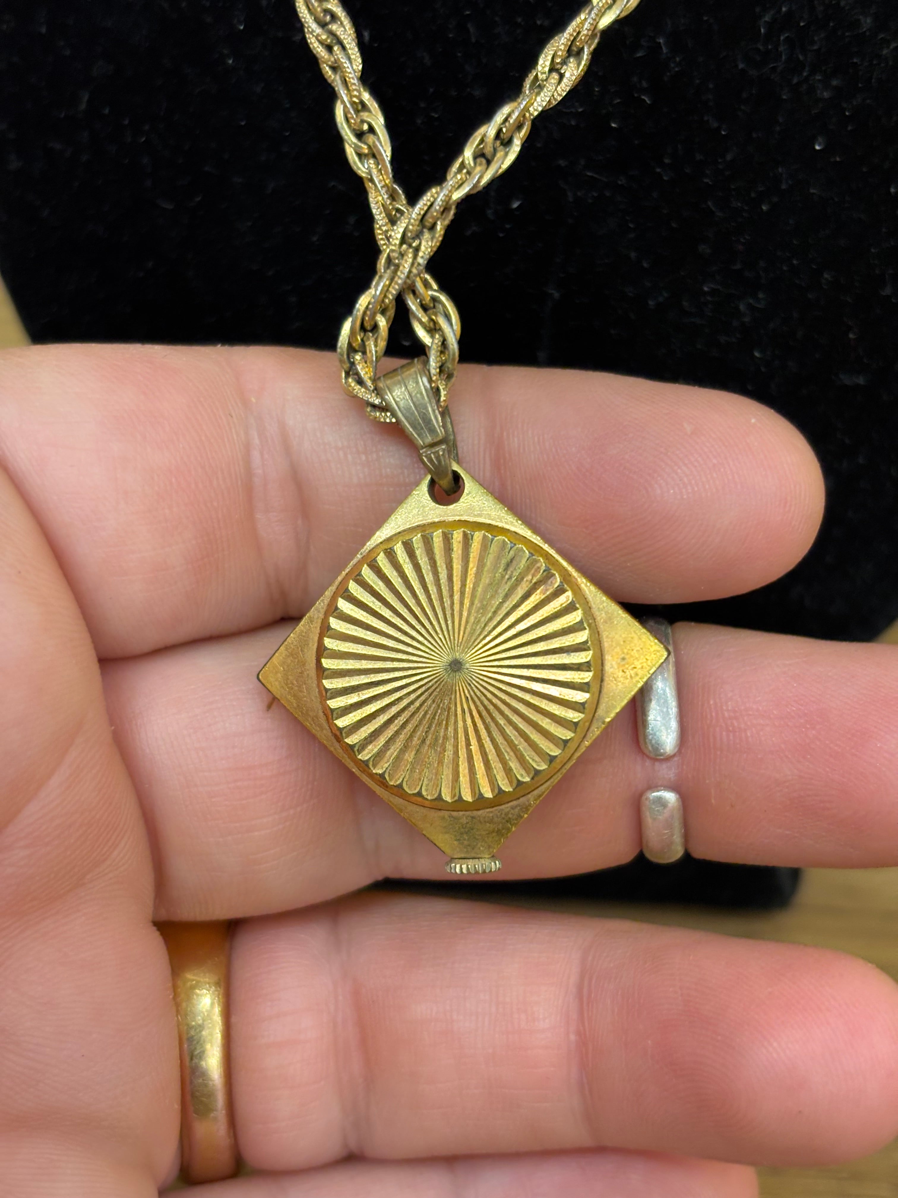 Caravelle Watch Pendant Necklace