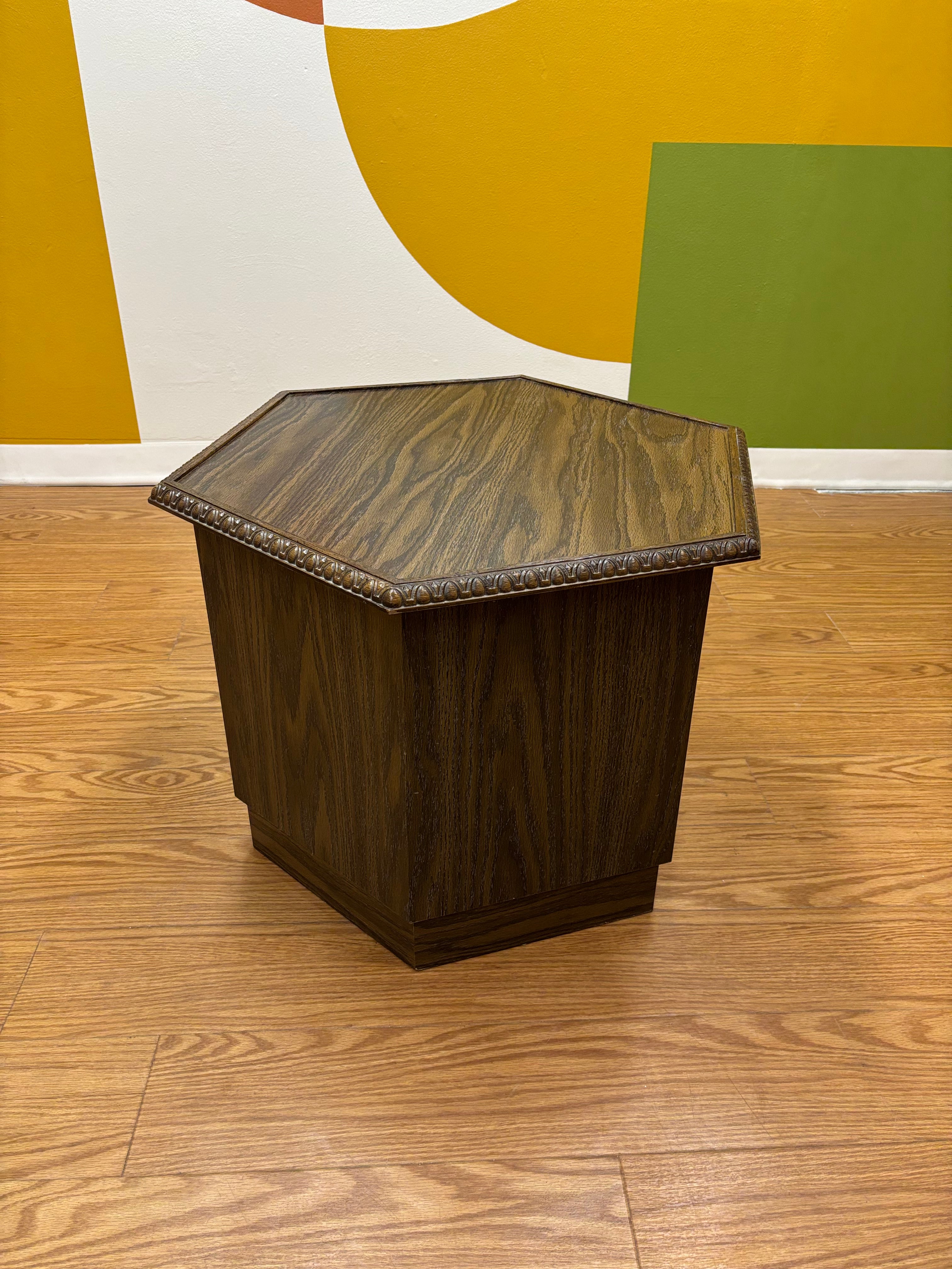 Wood Side Table with Bottom Storage