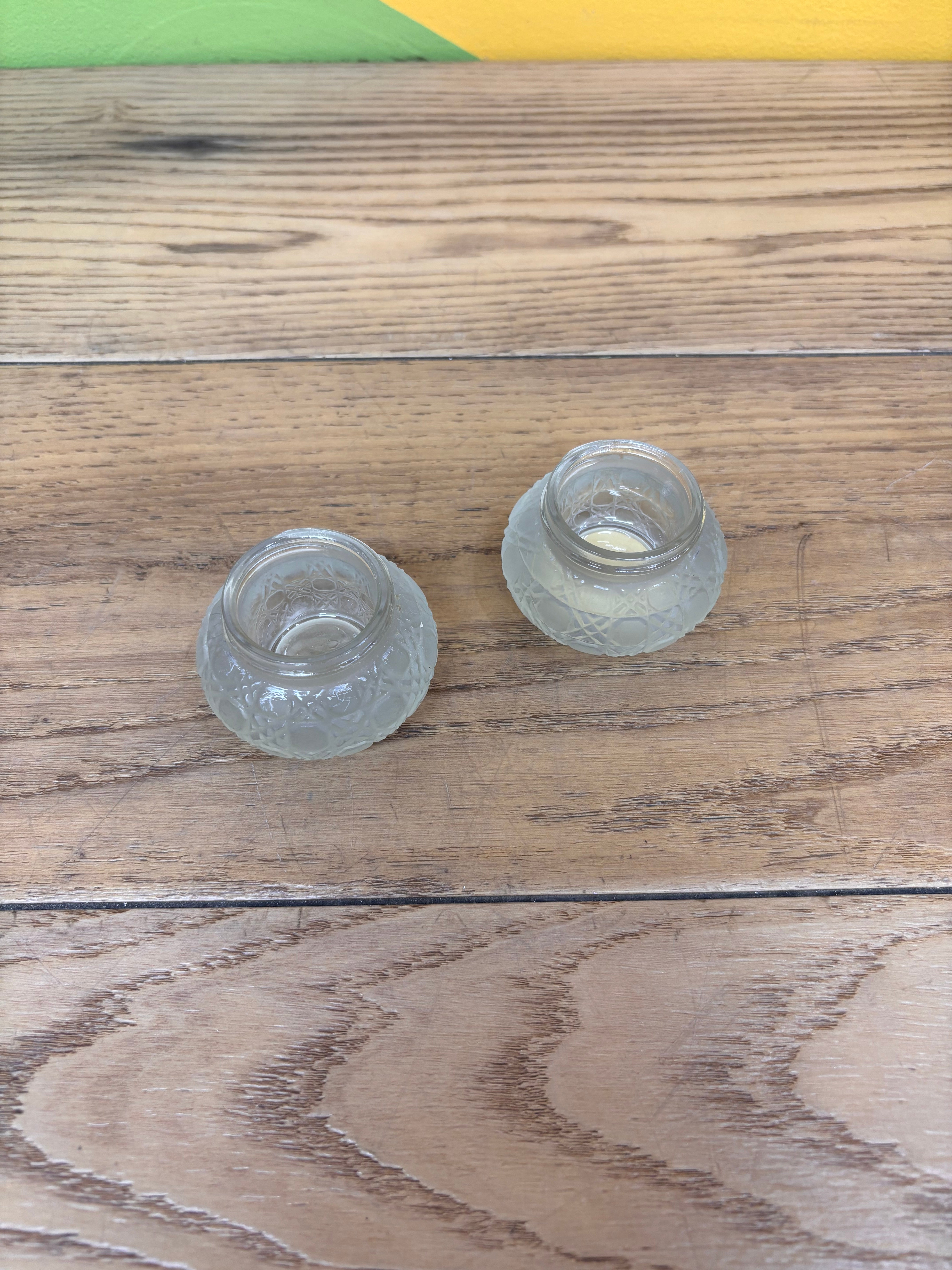 Metal Flower Avon Jars (2)
