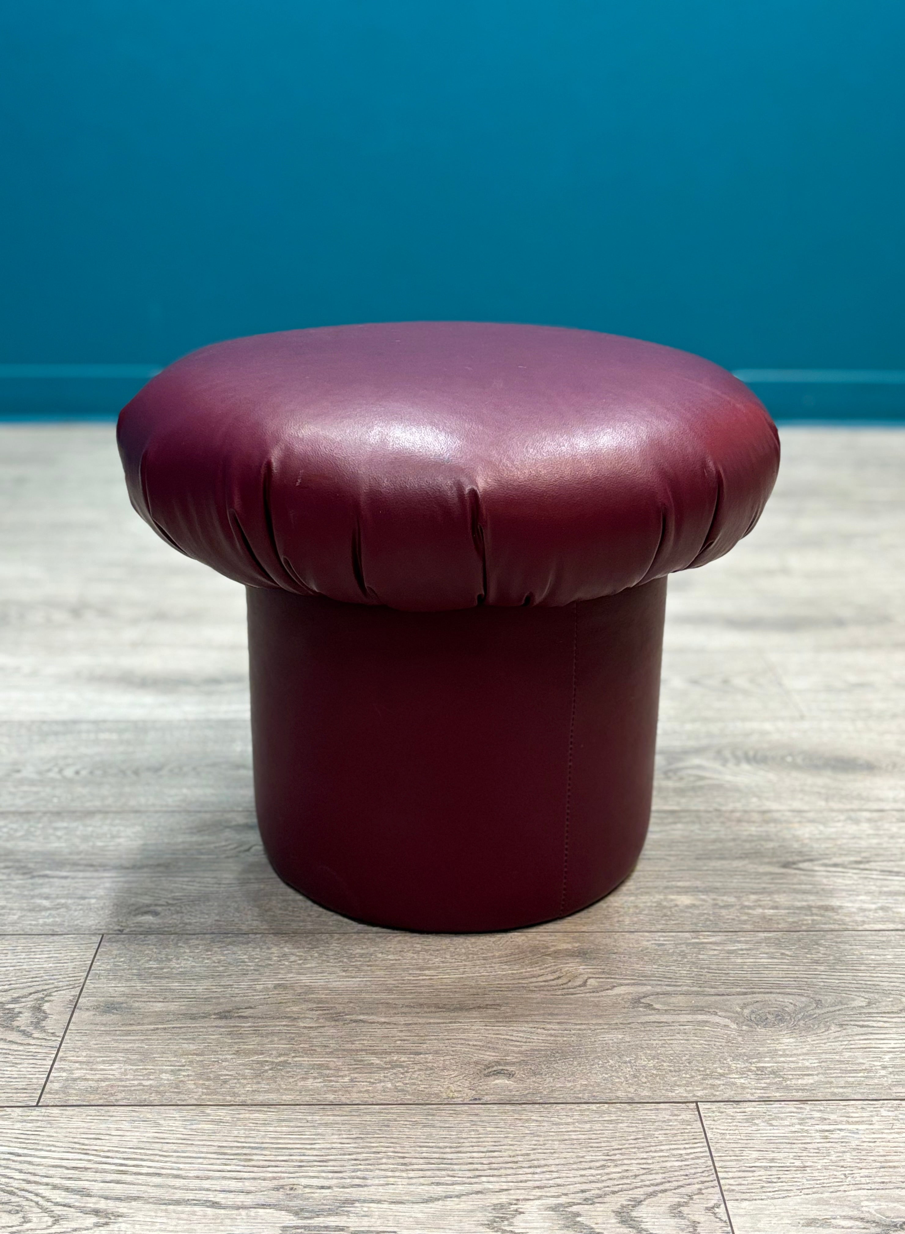 Maroon Mushroom Ottoman
