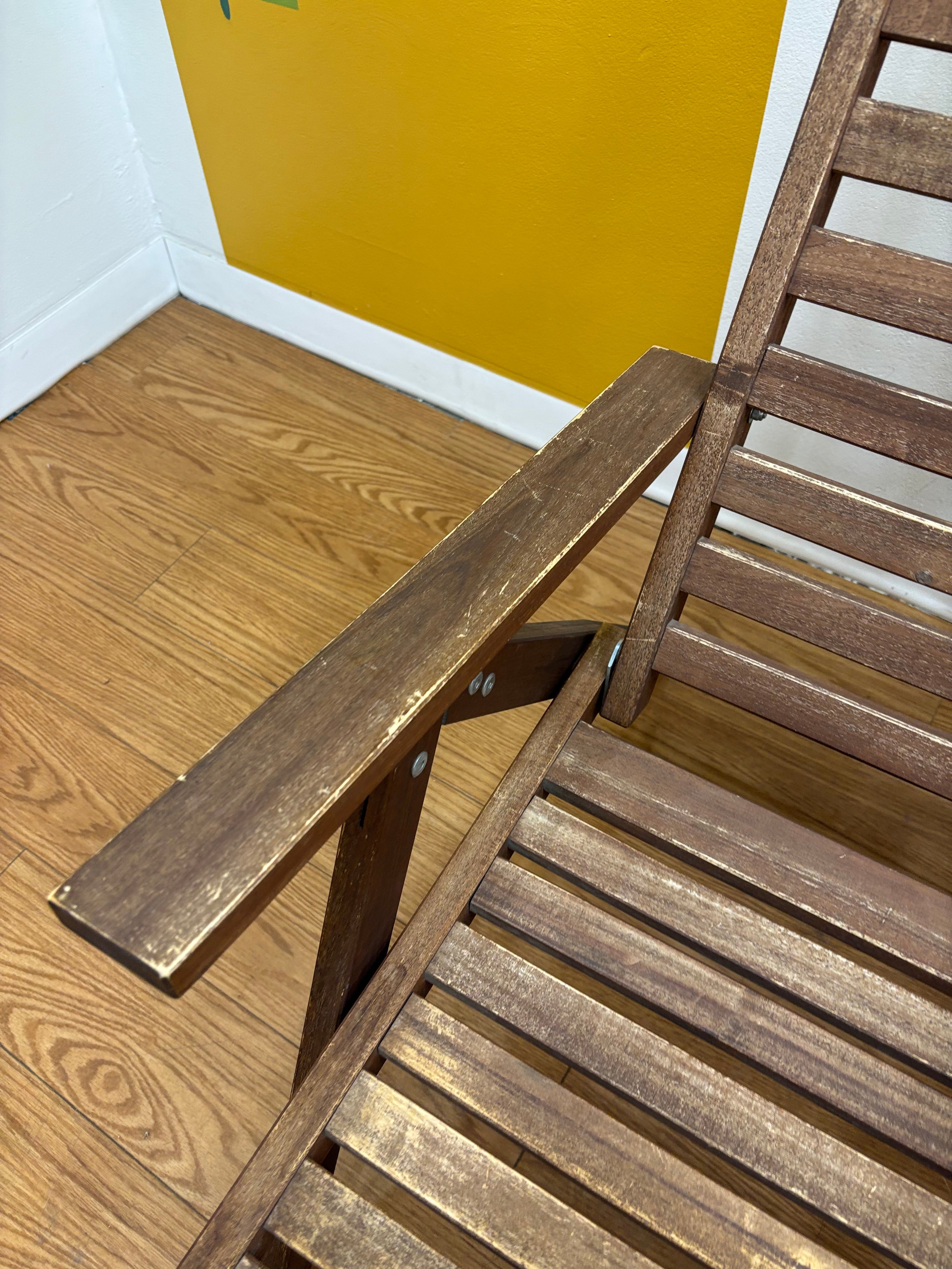 (2) Wood Folding Reclining Chairs