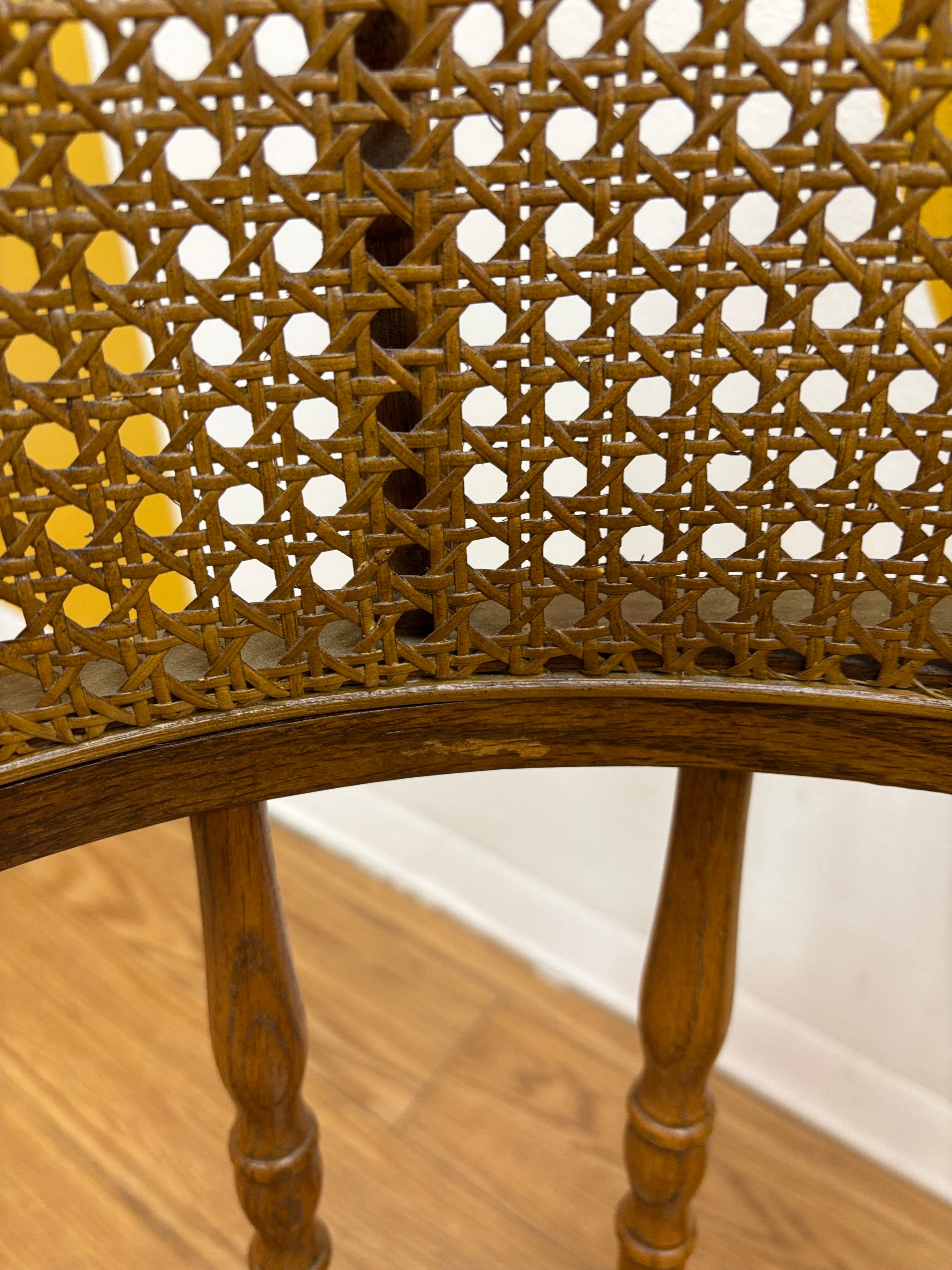Rolling Desk Chair with Caned Back