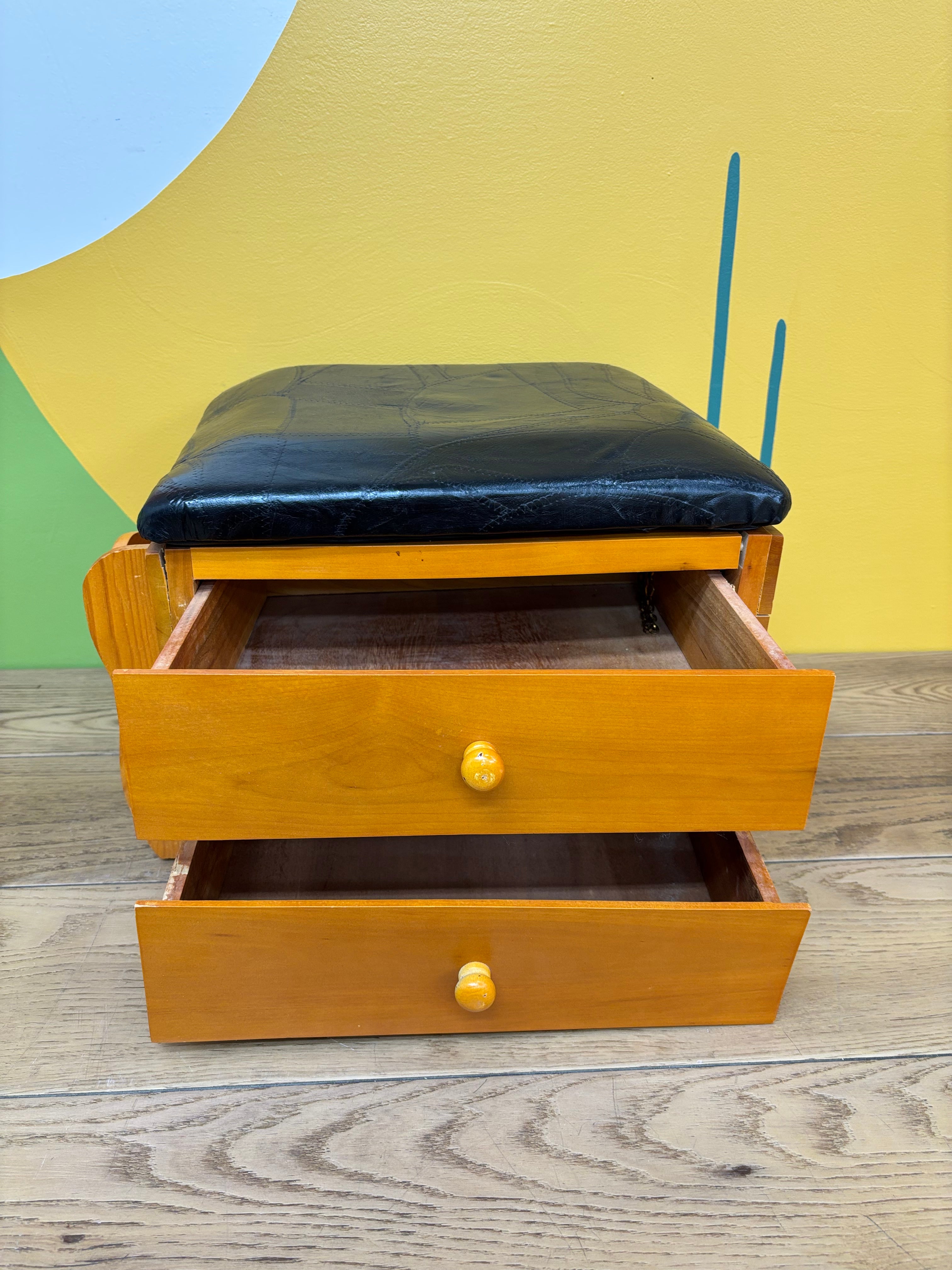 Wood Sewing Footstool