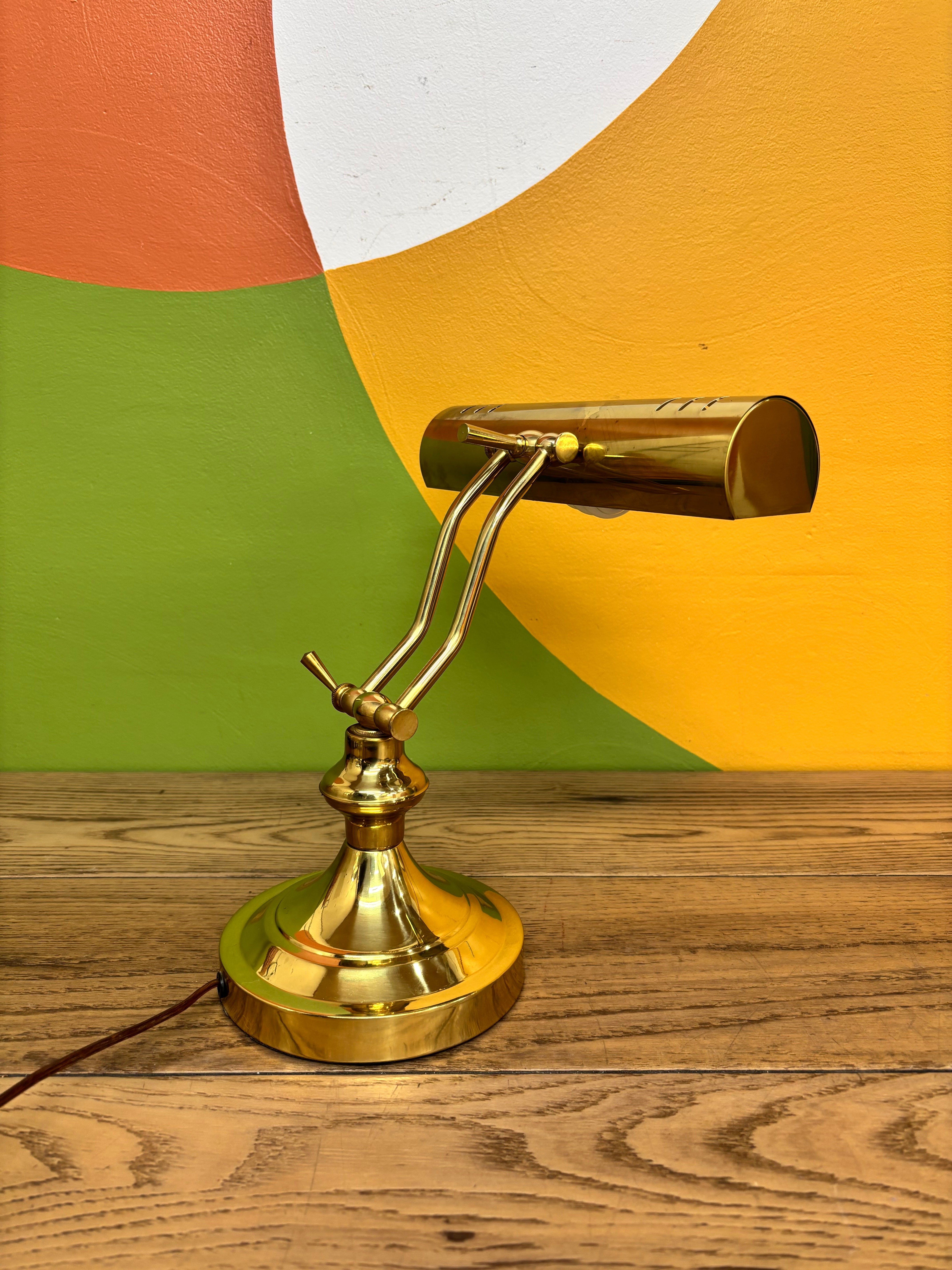 Gold Metal Bankers Lamp
