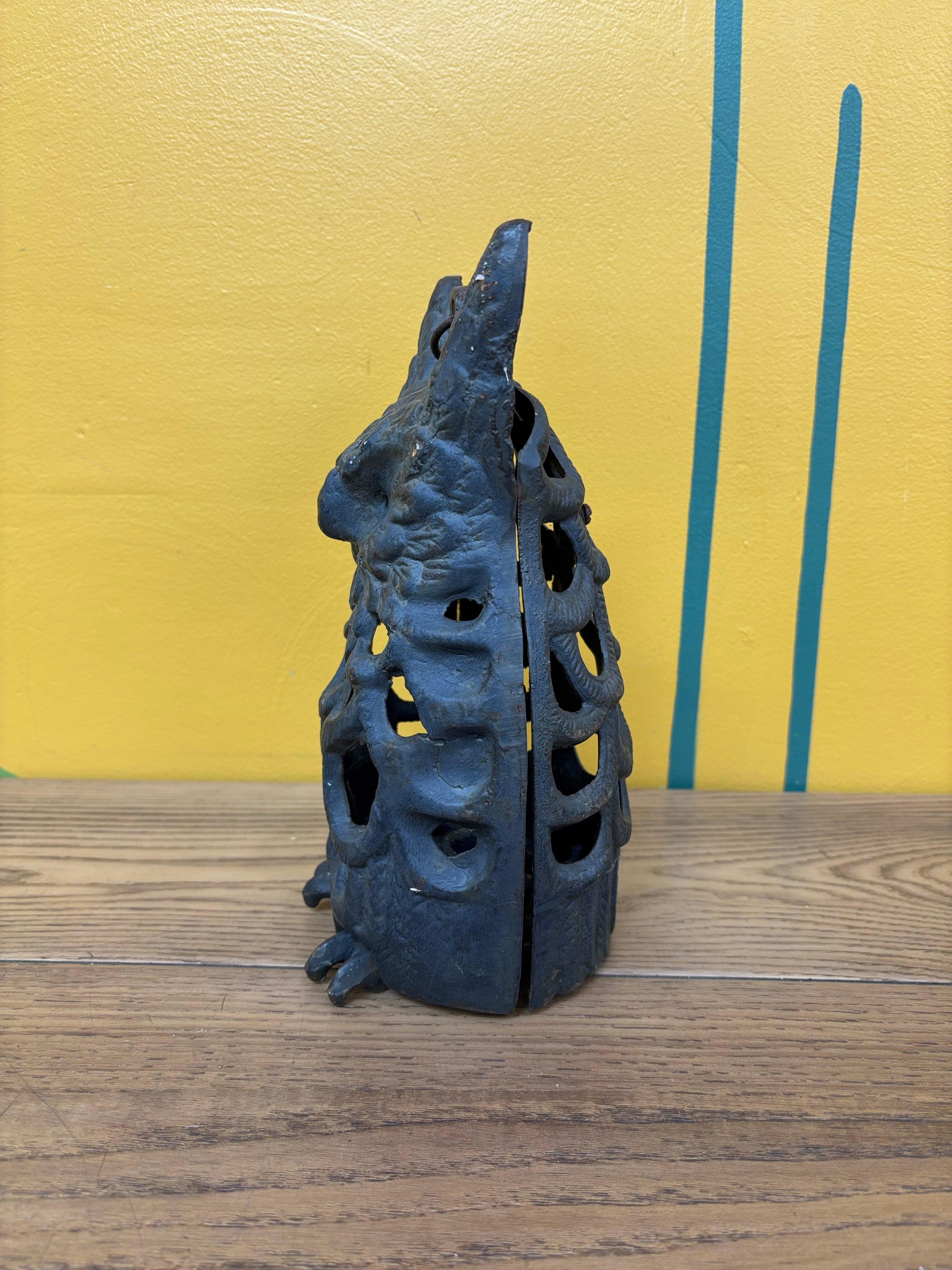 Cast Iron Owl Lantern Candle Holder