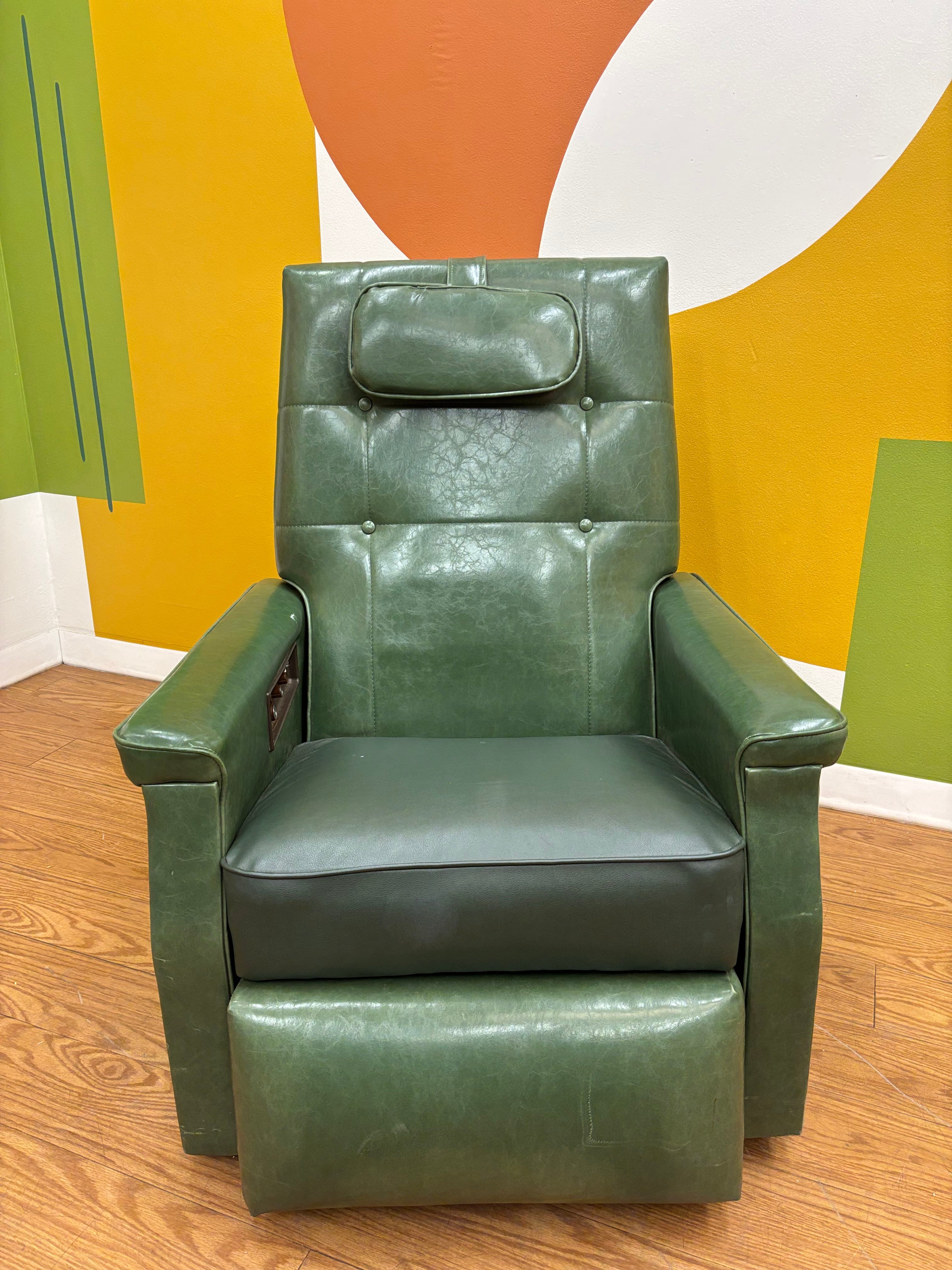 Green Pleather Recliner