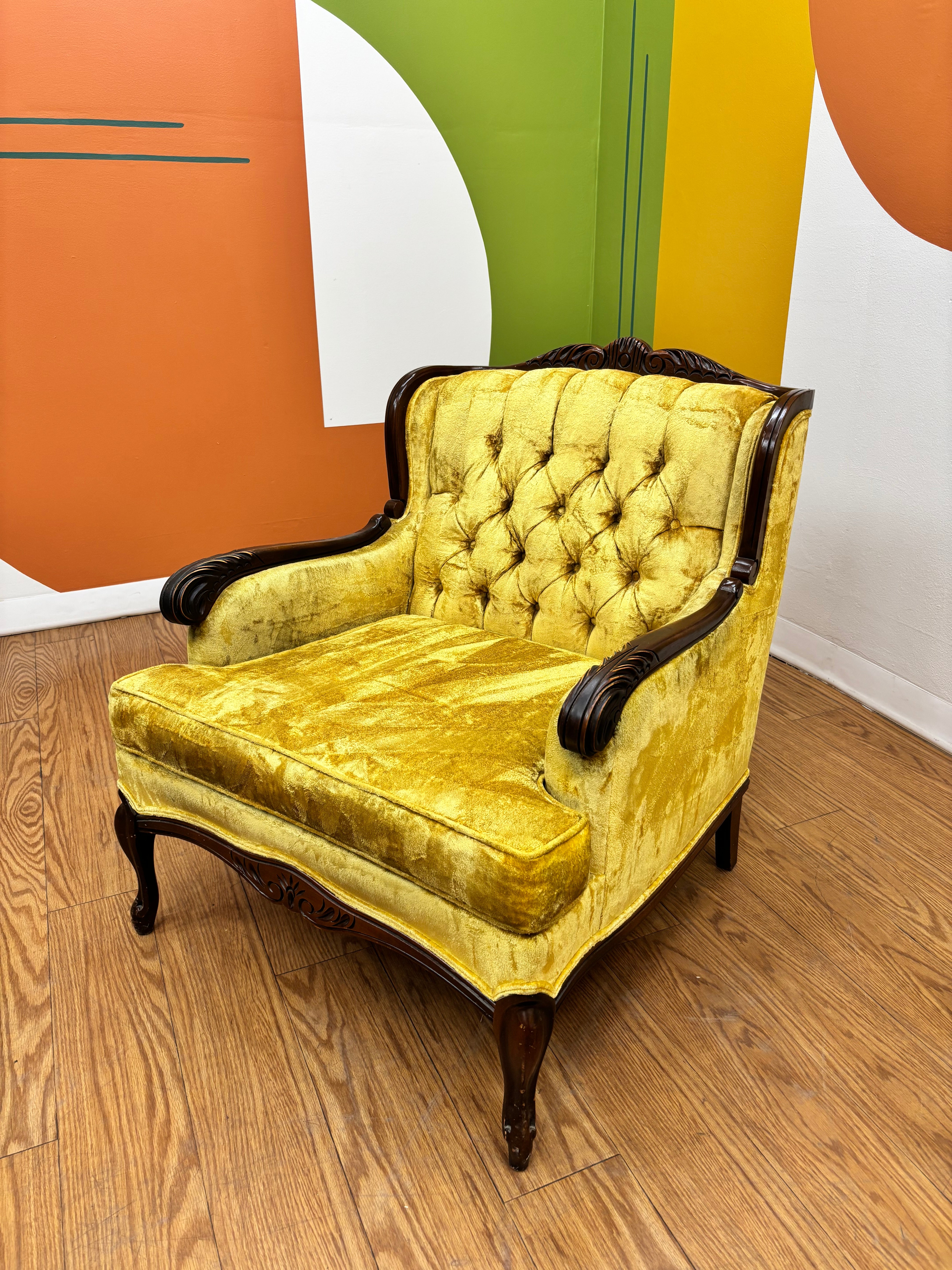 Yellow Tufted Chair