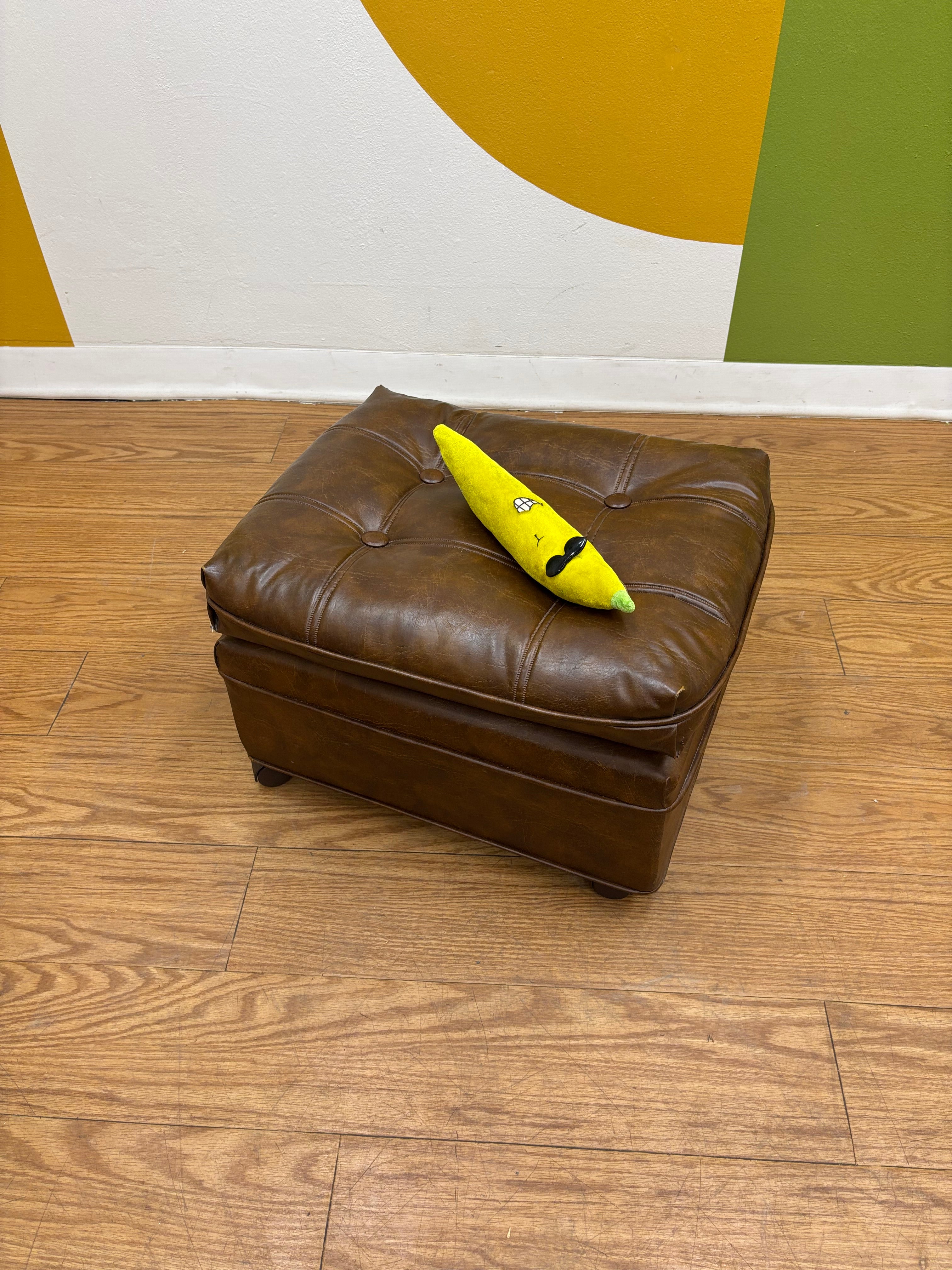 Brown Tufted Ottoman