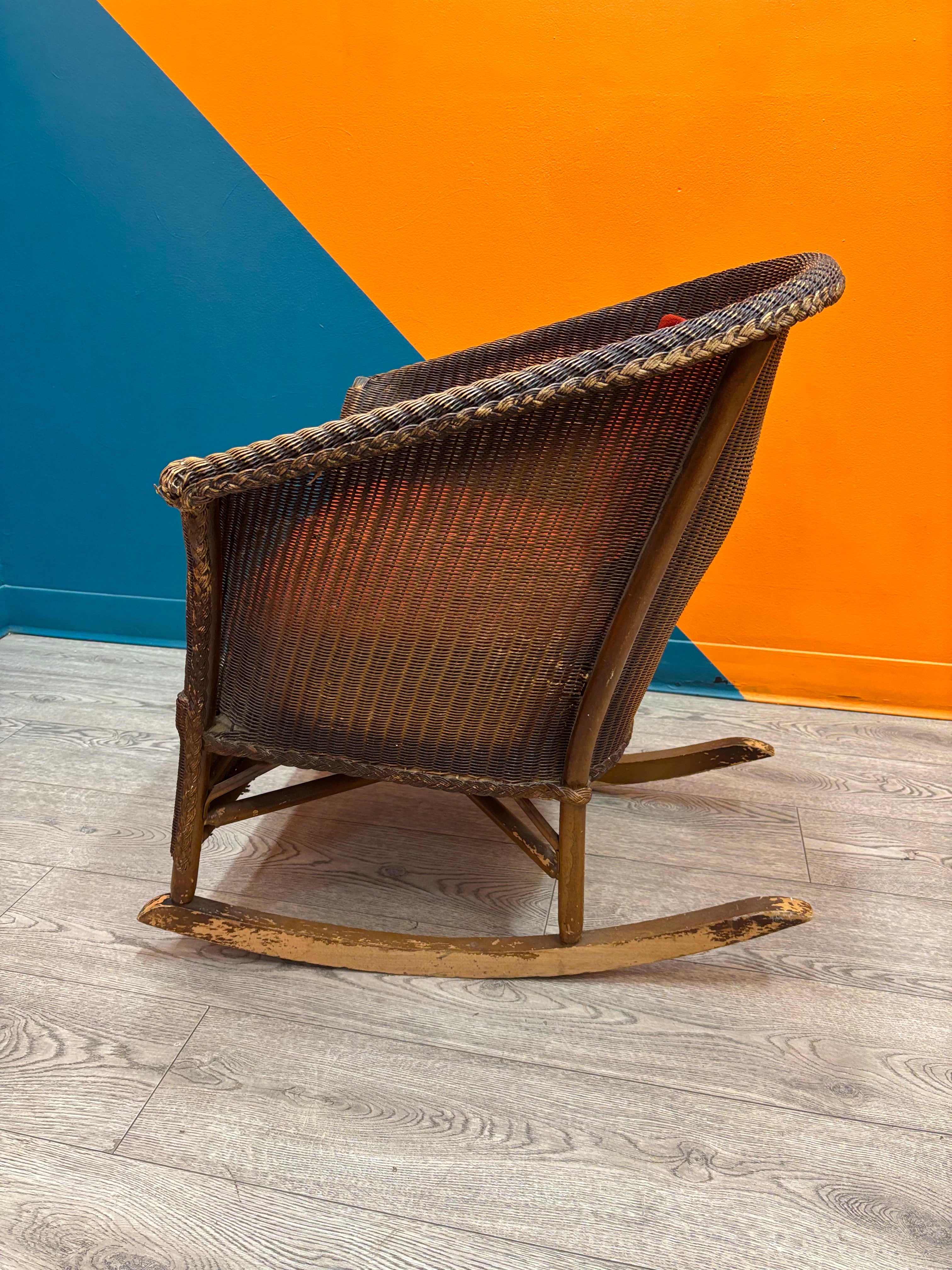 Wicker Rocking Chair with Cushion