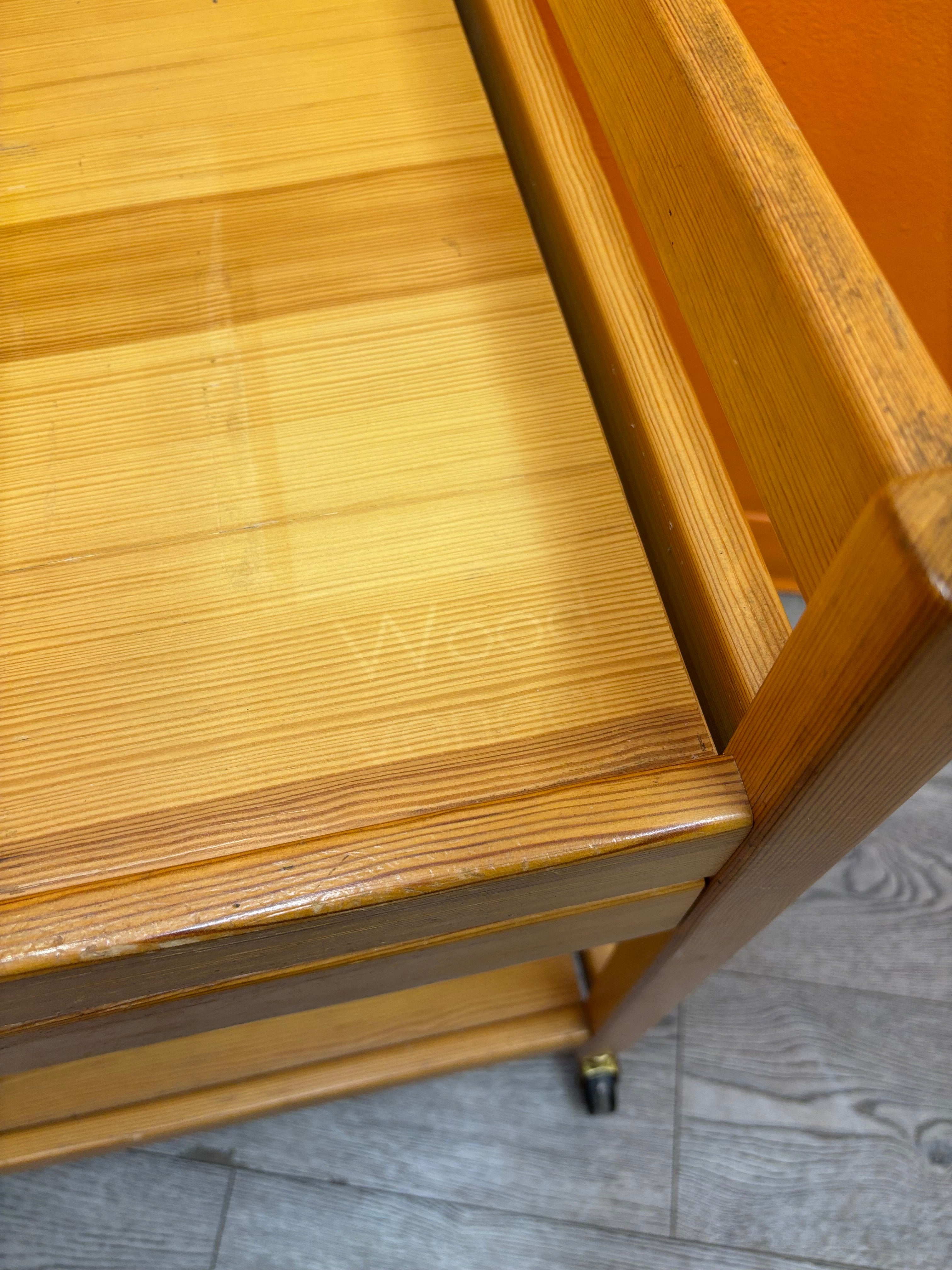 Wood Rolling Cart with Drawers