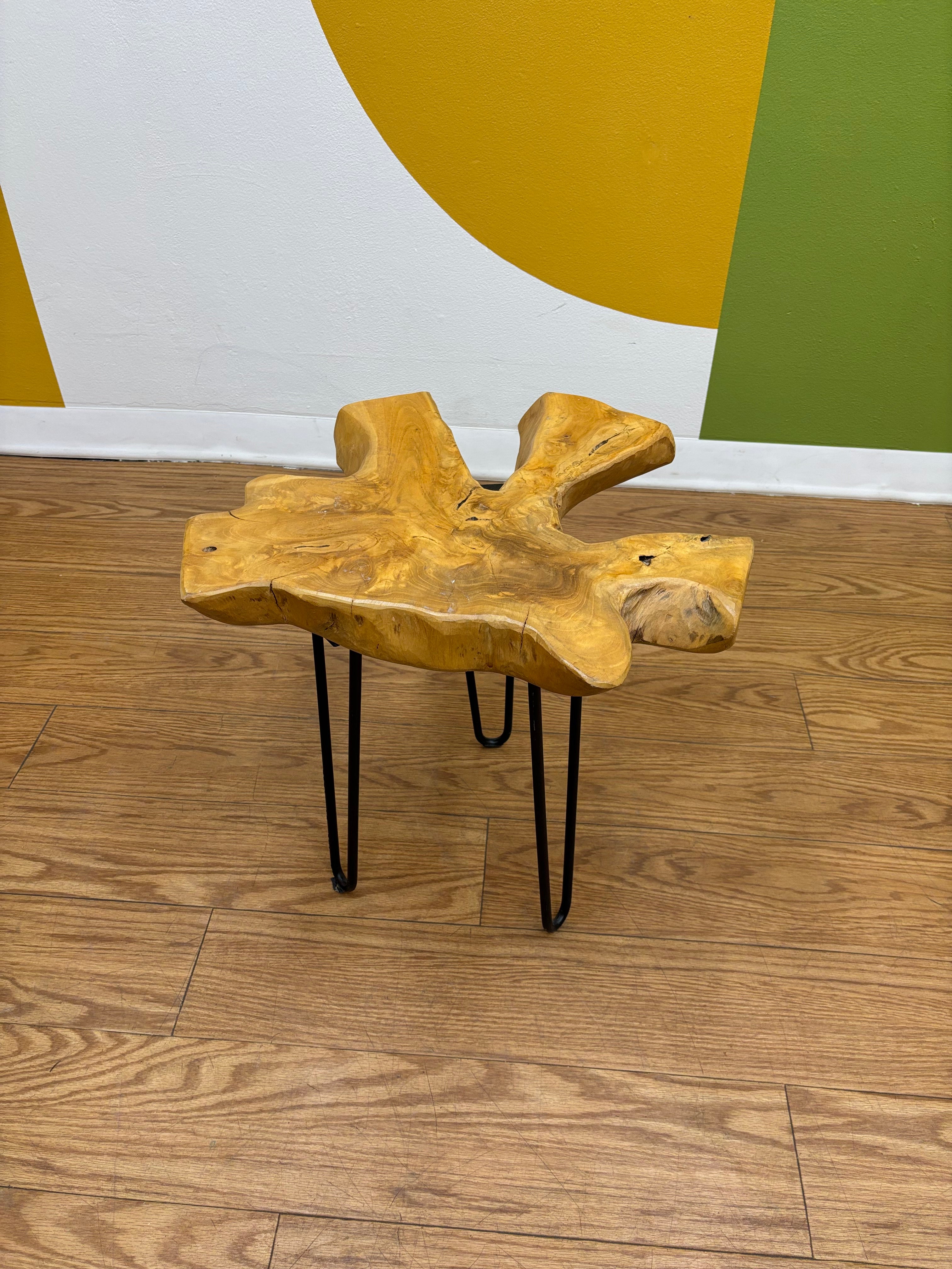 Live Edge Wood Side Table