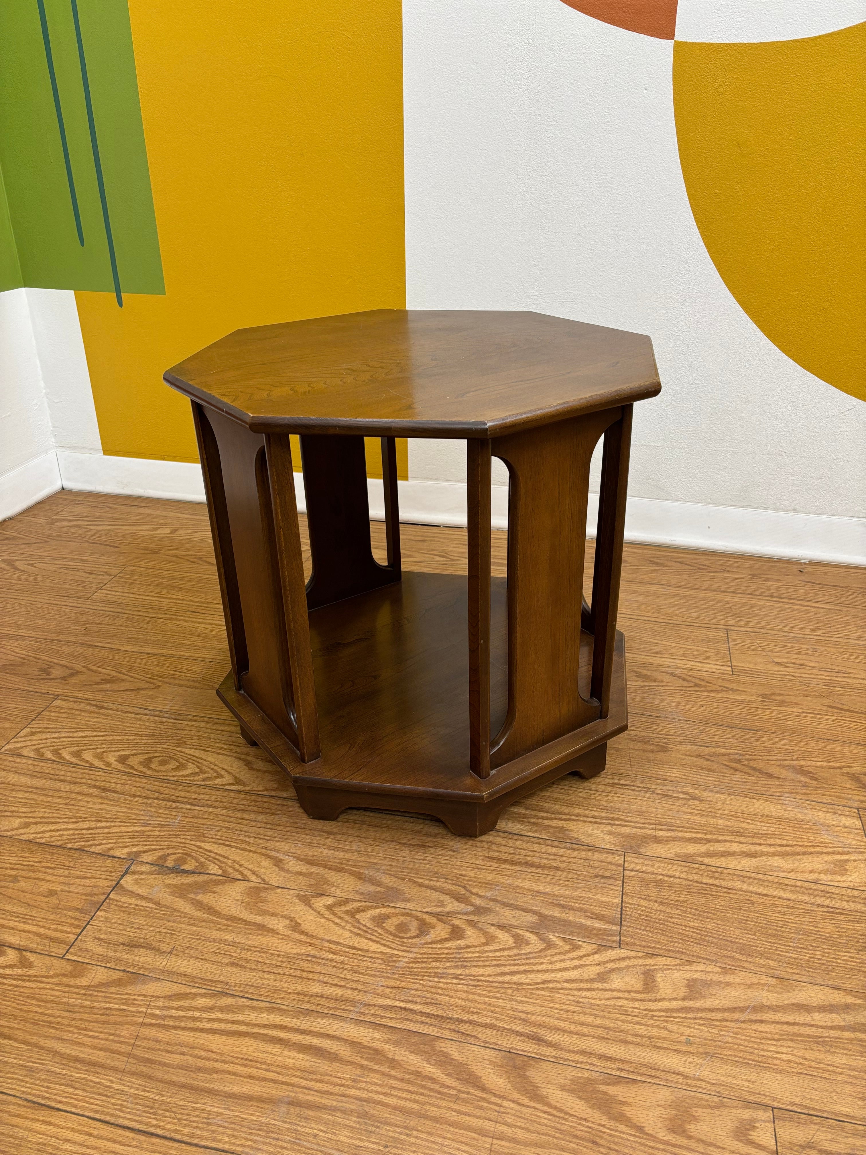 Hexagon Wood Side Table