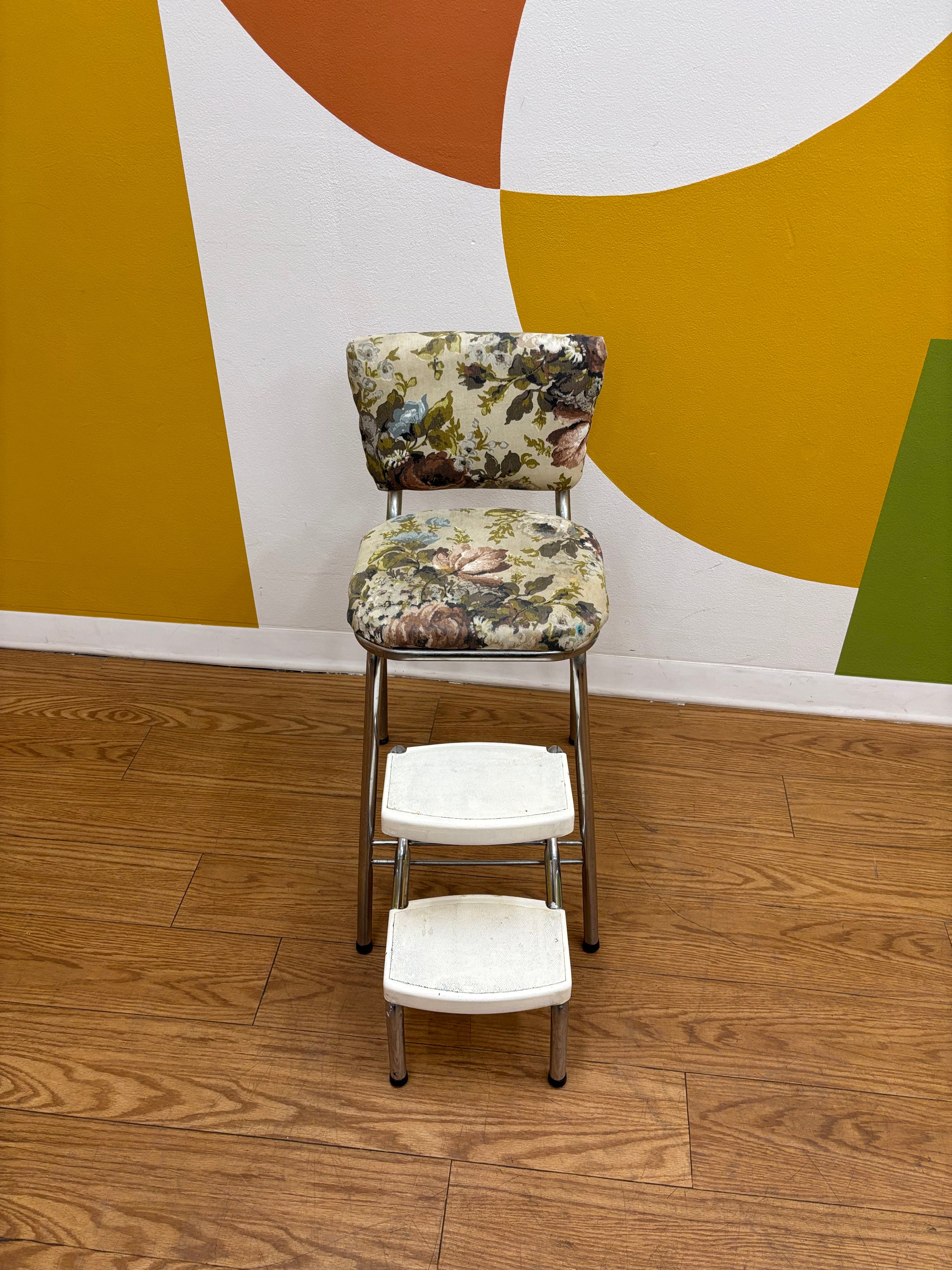 Floral Folding Step Stool Chair