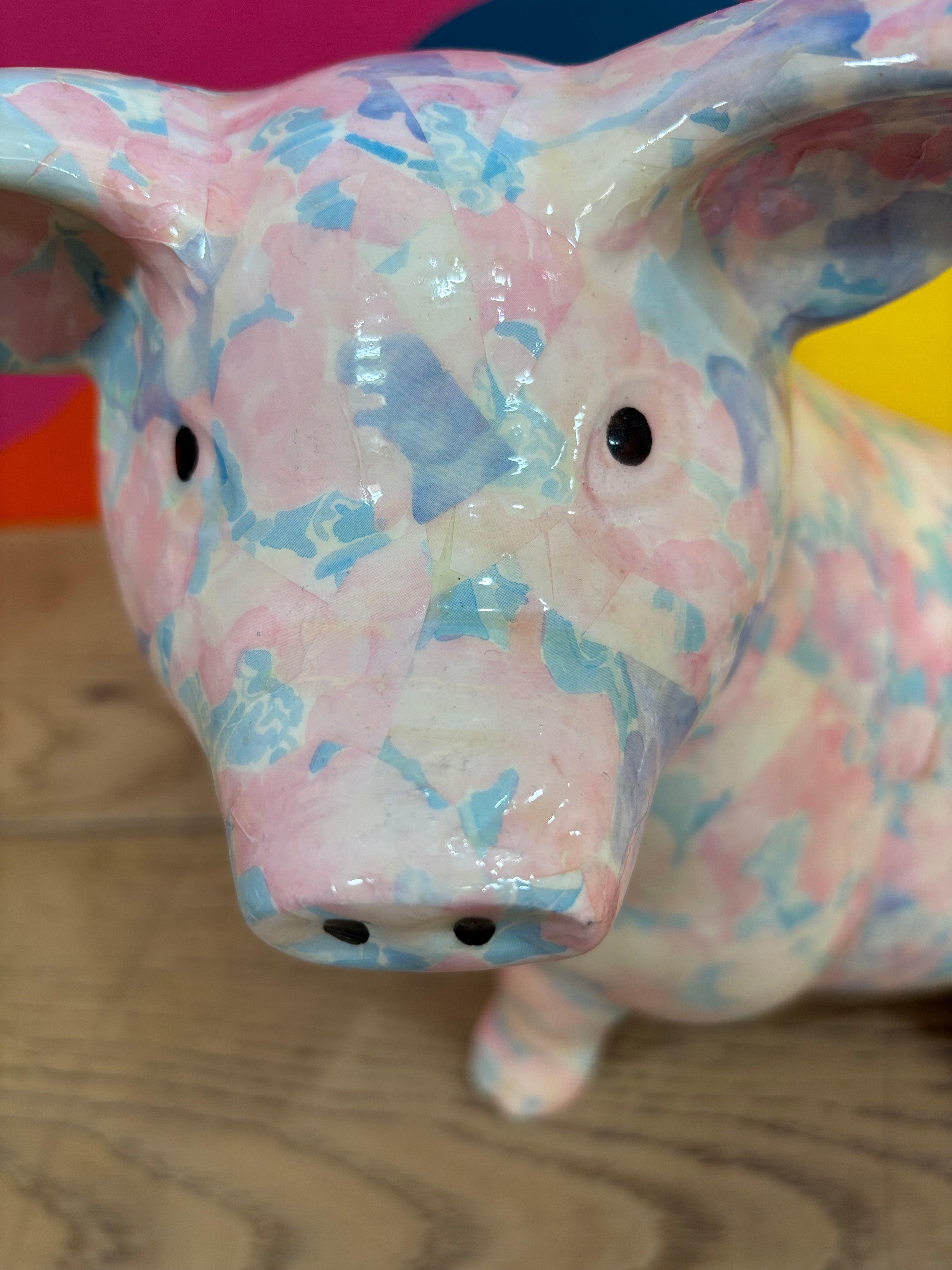 Large Ceramic Pig Figurine